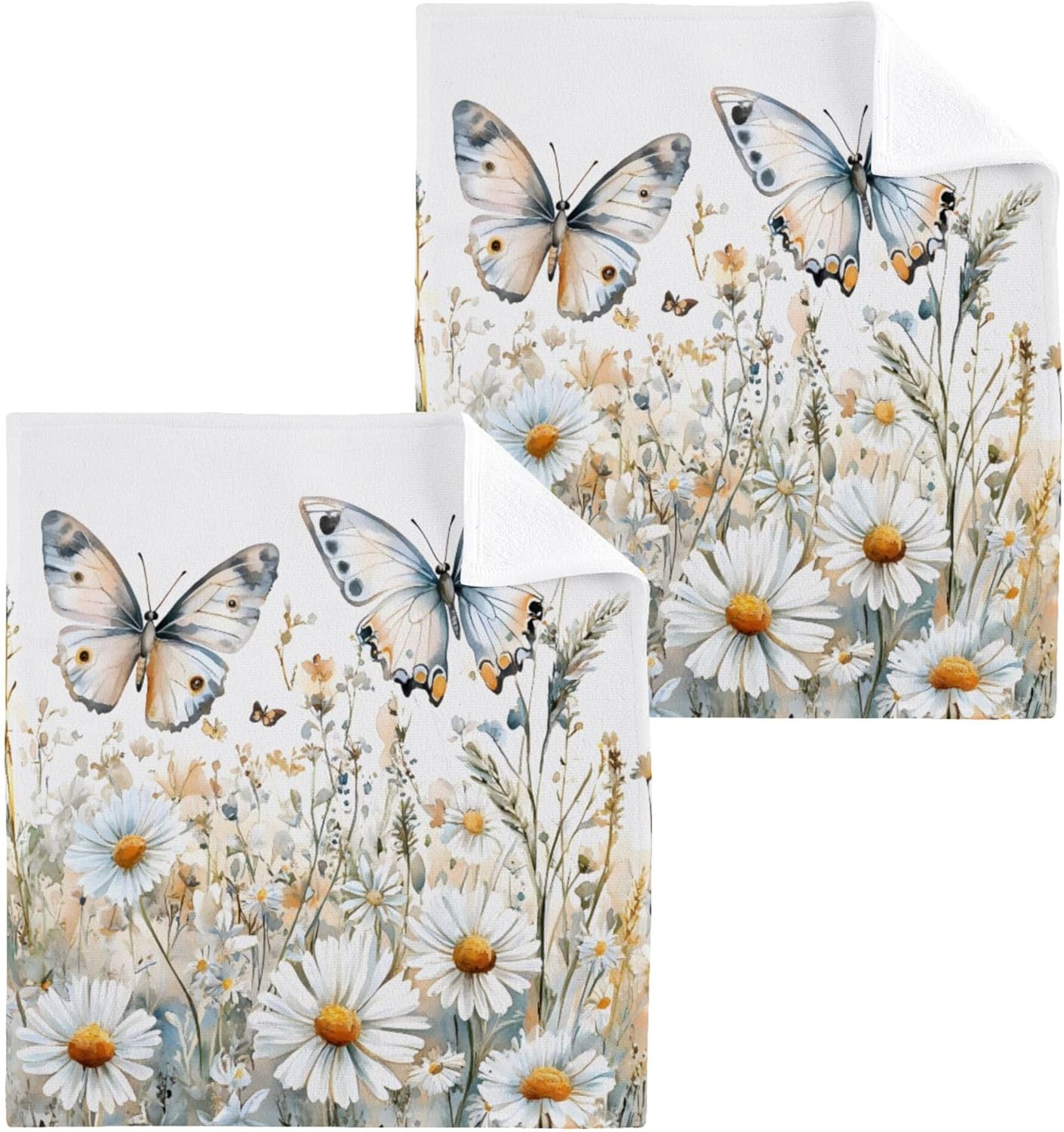 Xigua Wildflowers Multi-Purpose Washcloth Set for Fast Drying