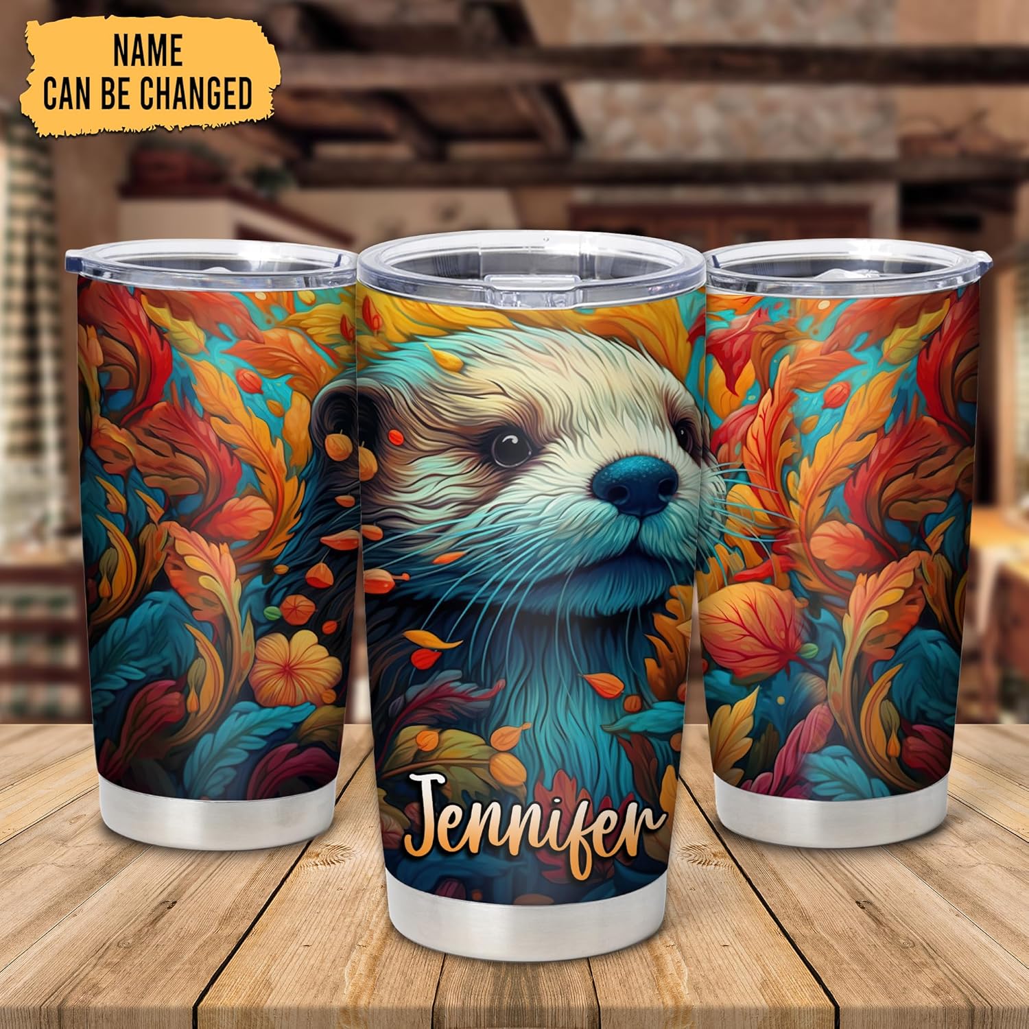 Hyturtle Otter Lovers Personalized Tumbler