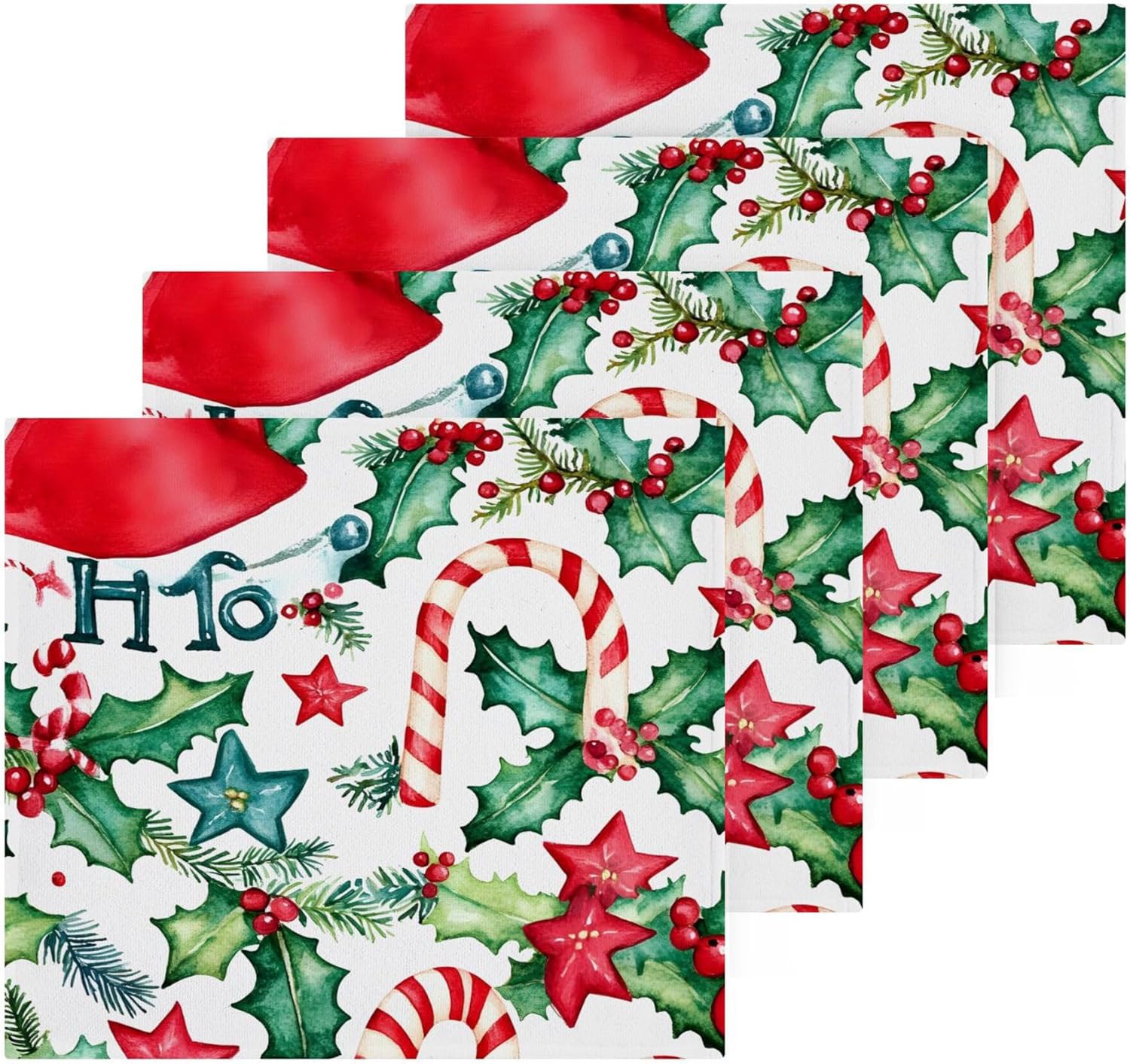 Xigua Watercolor Christmas Washcloths Set of 2