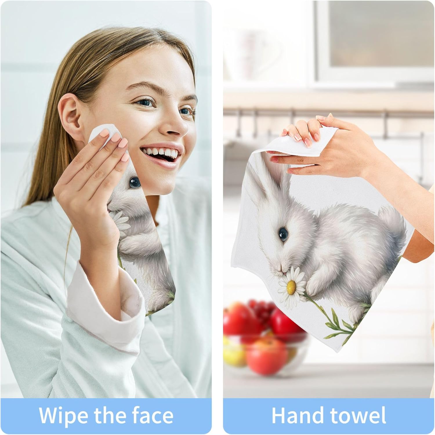 Kigai Bunny with Daisy 2 Pack Washcloths 1