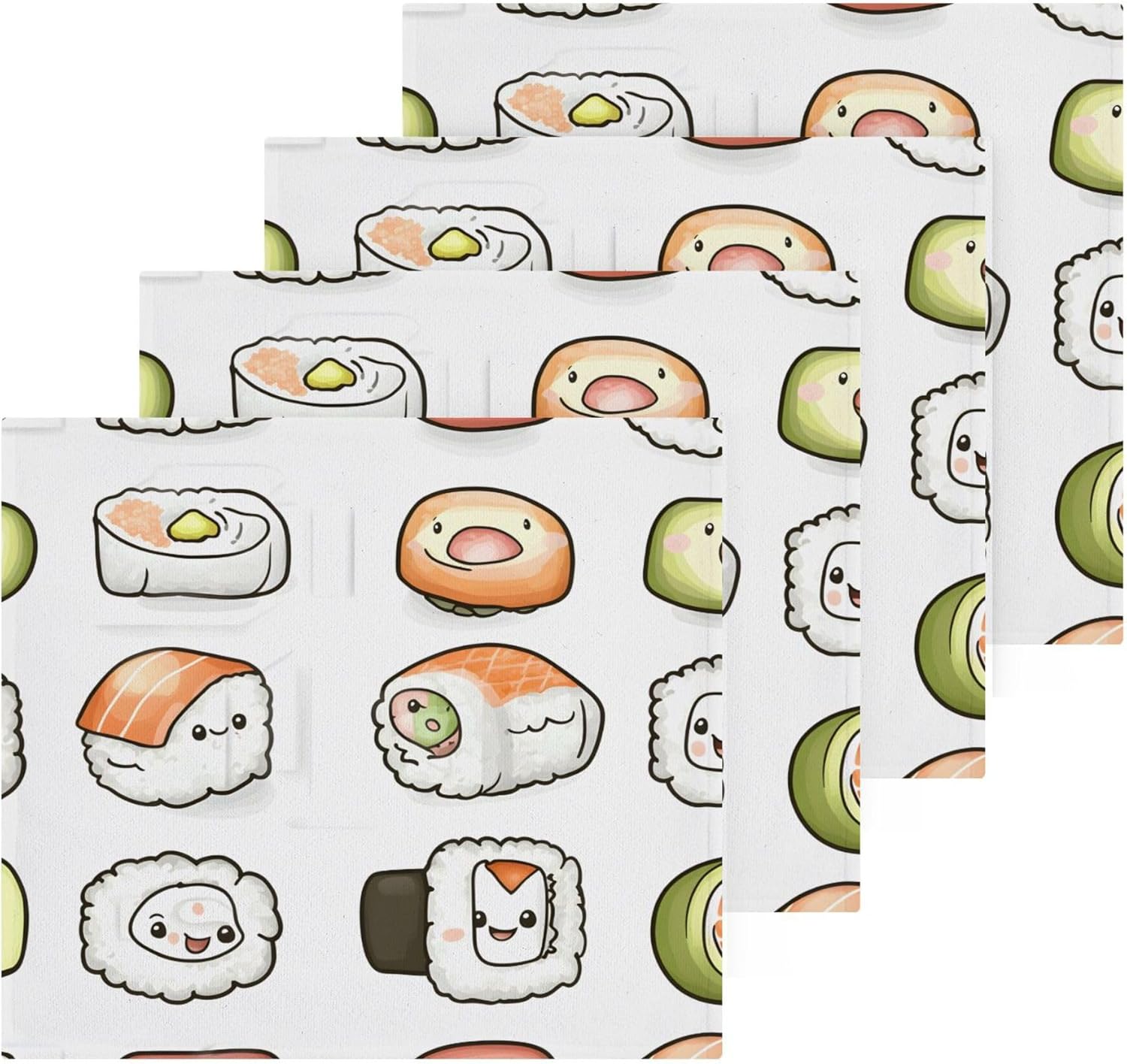 Xigua Cute Cartoon Sushi Washcloth Set Fast Drying