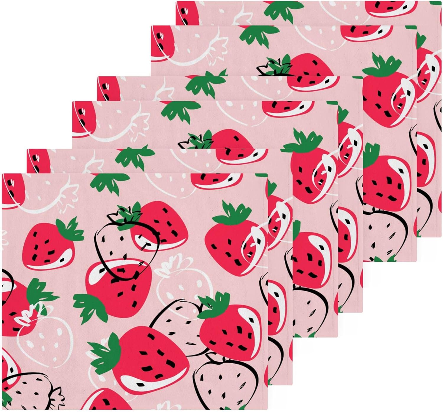 Xigua Strawberry Washcloth Set for Bathroom Kitchen