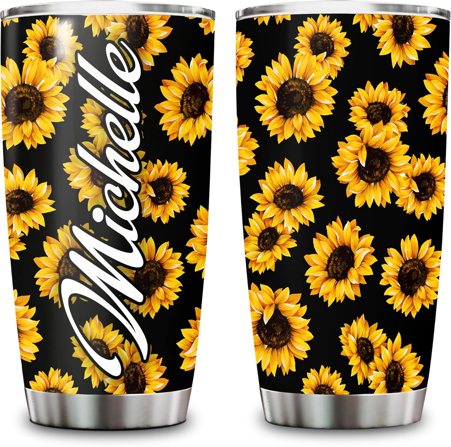 Personalized Sunflower Stainless Steel Tumbler