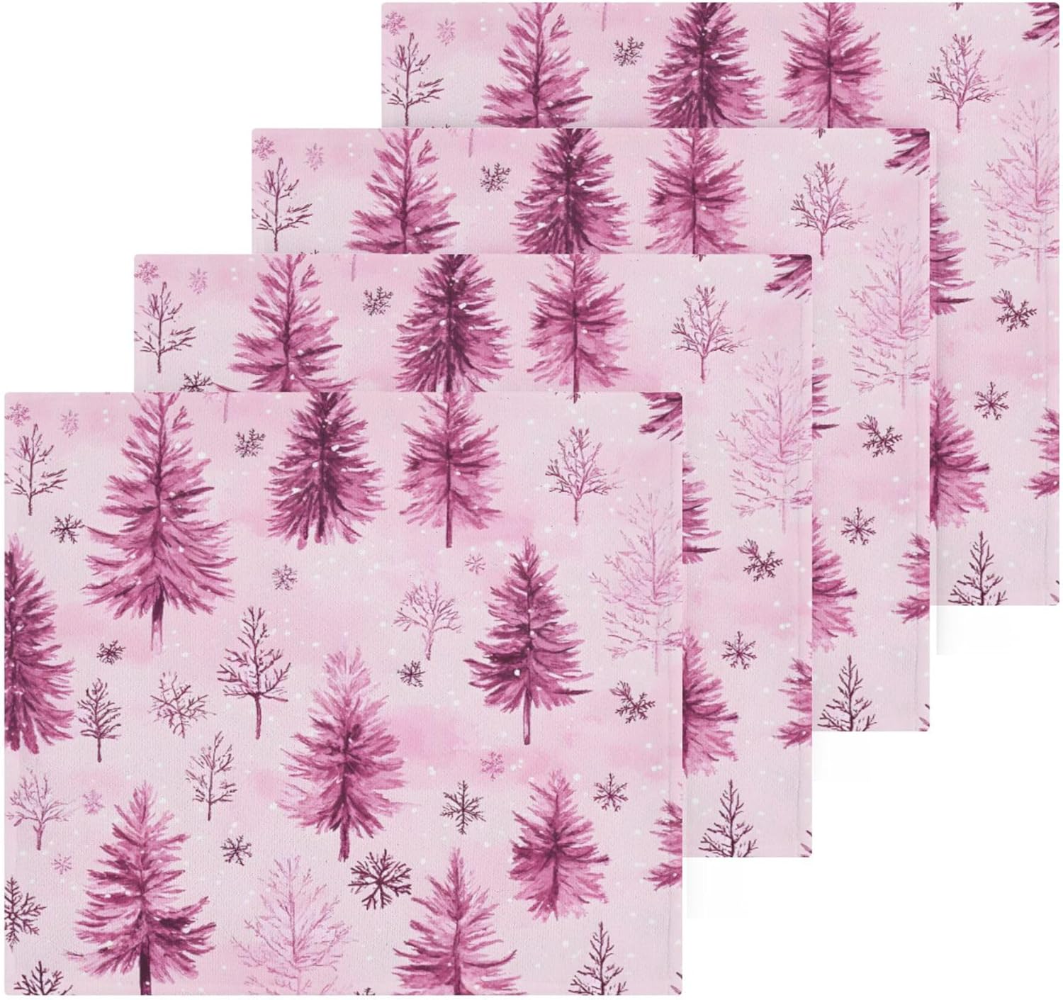Xigua Trees and Snowflakes Fast Drying Washcloth Set