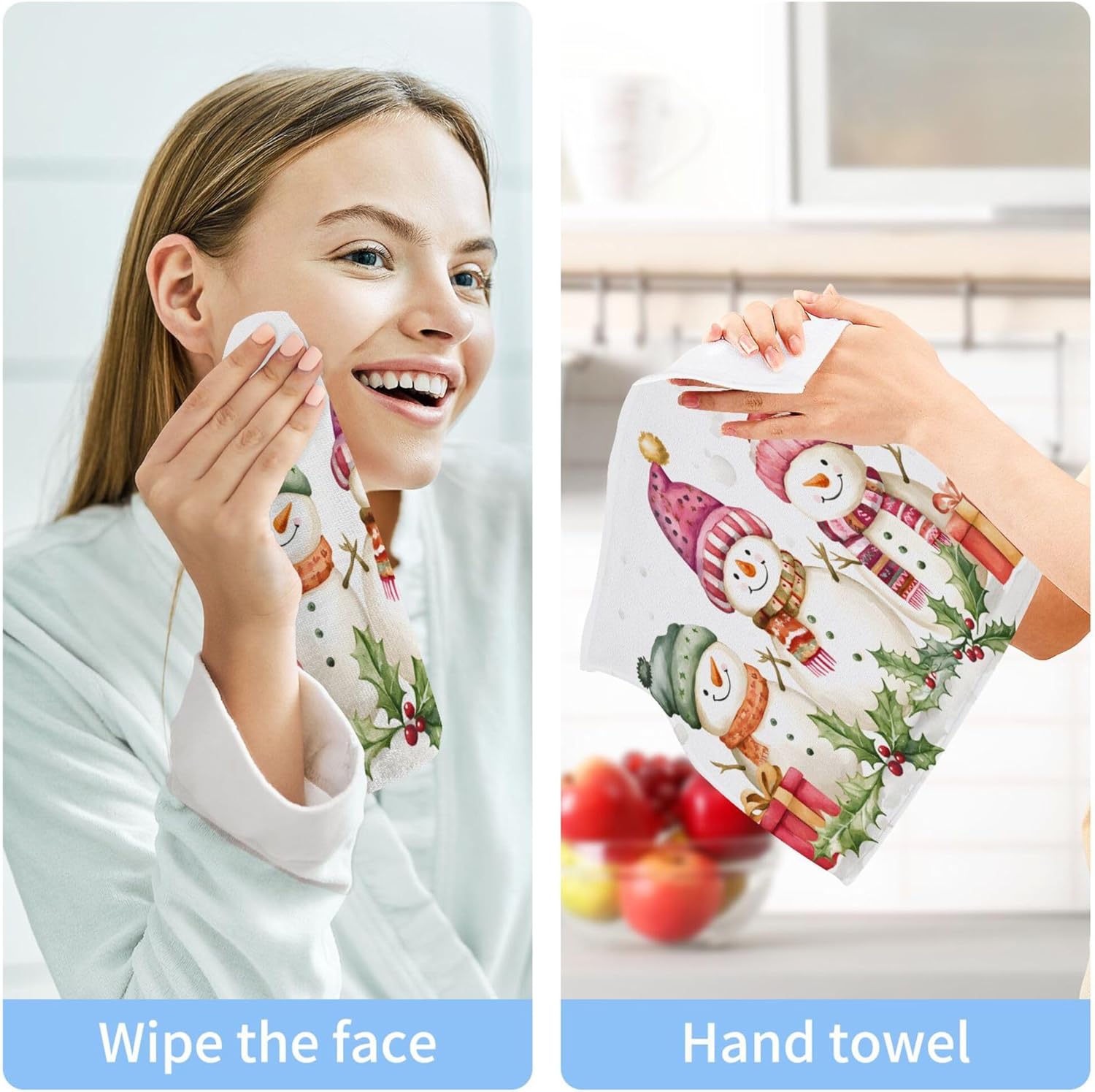 Charming Christmas Washcloth Set - Multi-Use Soft Absorbent Durable