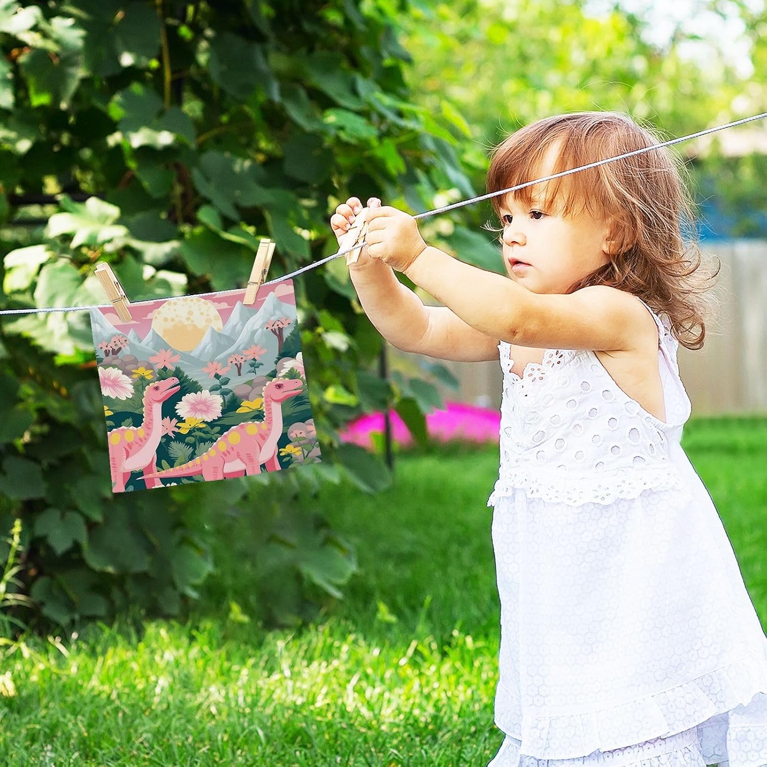 Dinosaur-themed Face Towel Set for Kids Babies