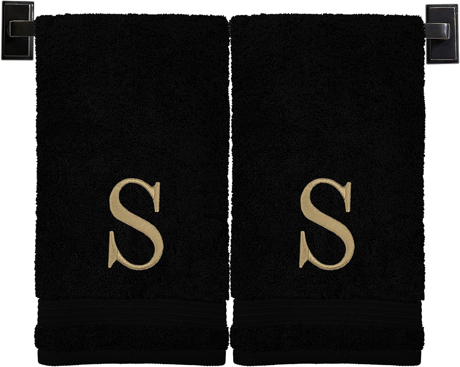 Monogrammed Luxury Hand Towels for Bathroom Set of 2
