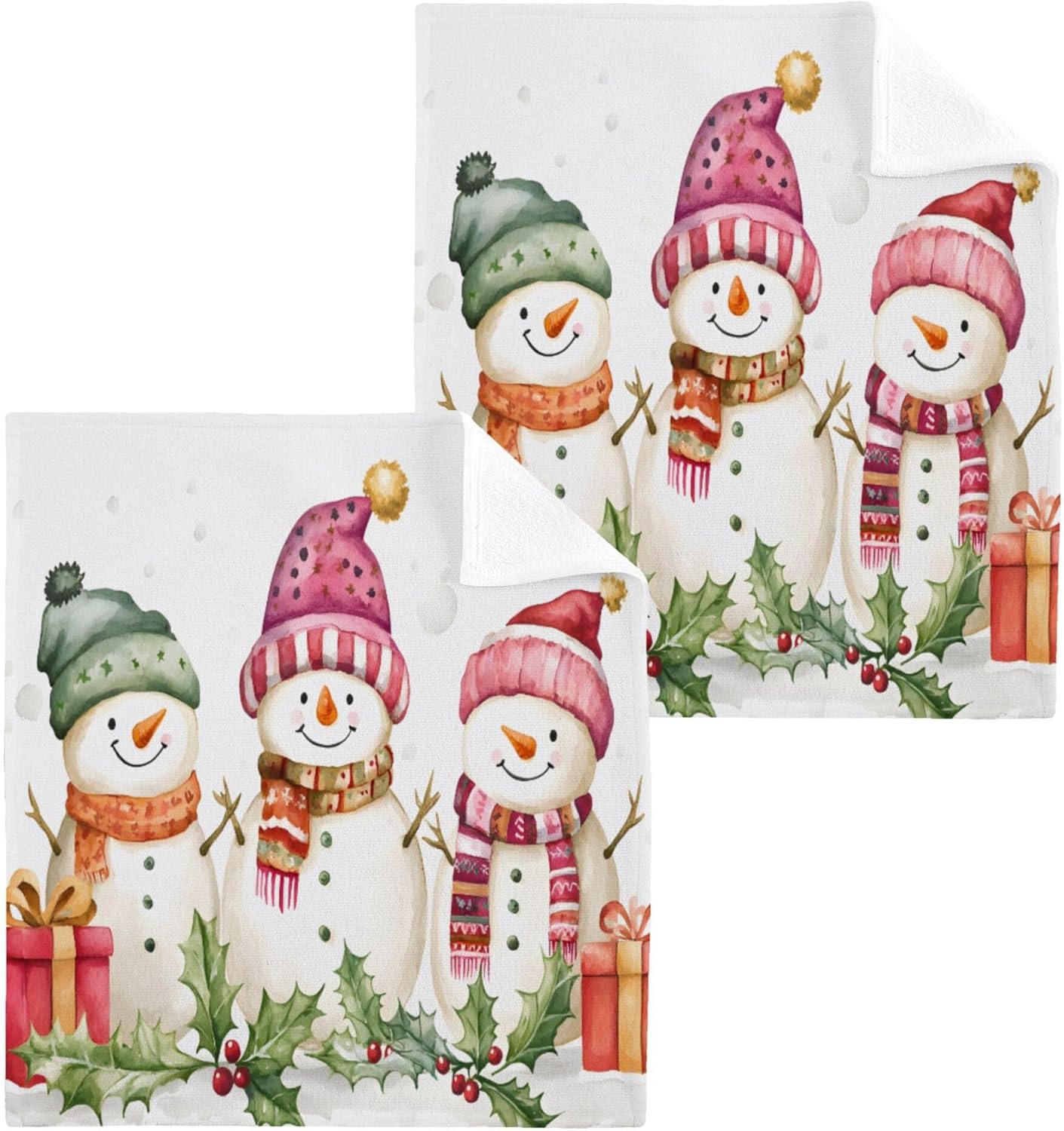 Charming Christmas Washcloth Set - Multi-Use Soft Absorbent Durable