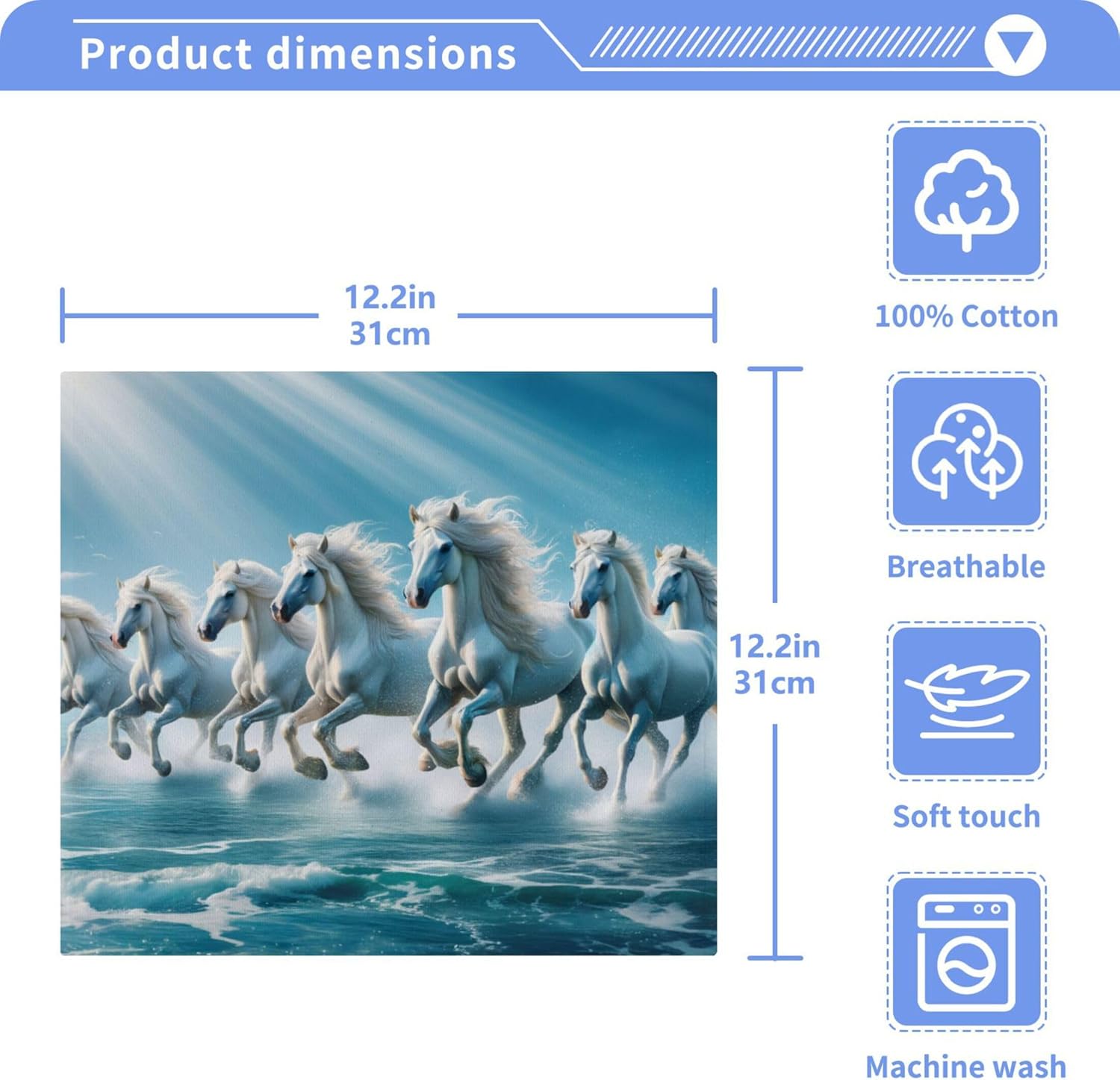 Luxury Washcloths Soft Absorbent Machine Washable 12x12 in Set of 2