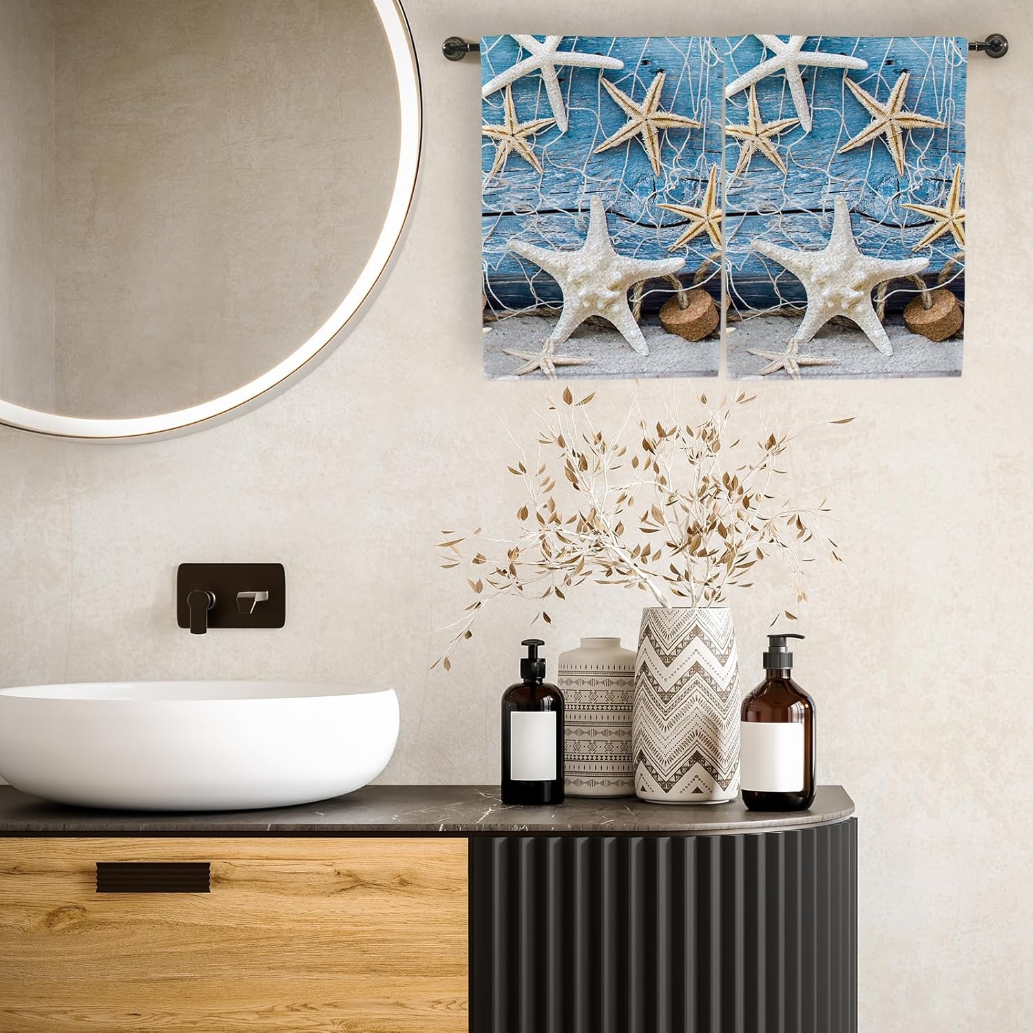 Detscripts Starfish Seashell Hand Towels