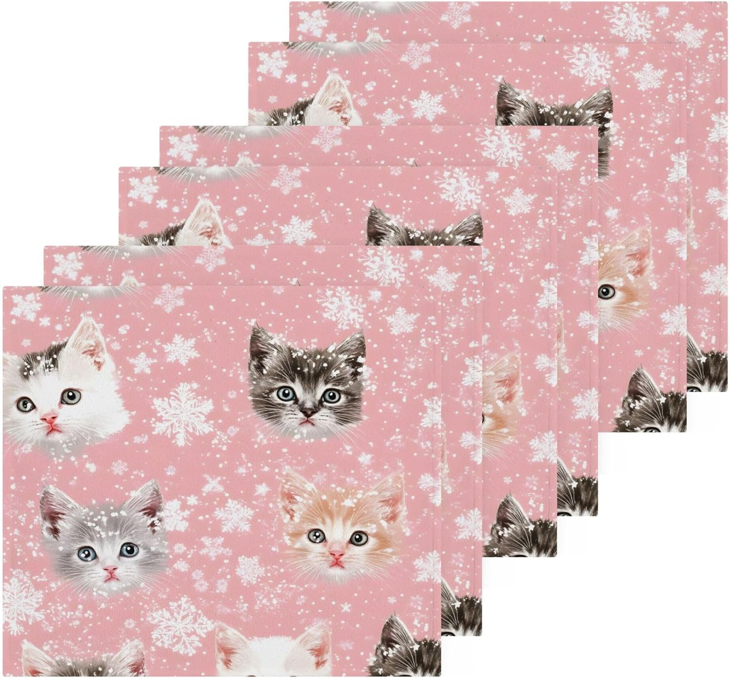 Xigua Adorable Kitten Washcloths Set of 2 12 x 12 Inch