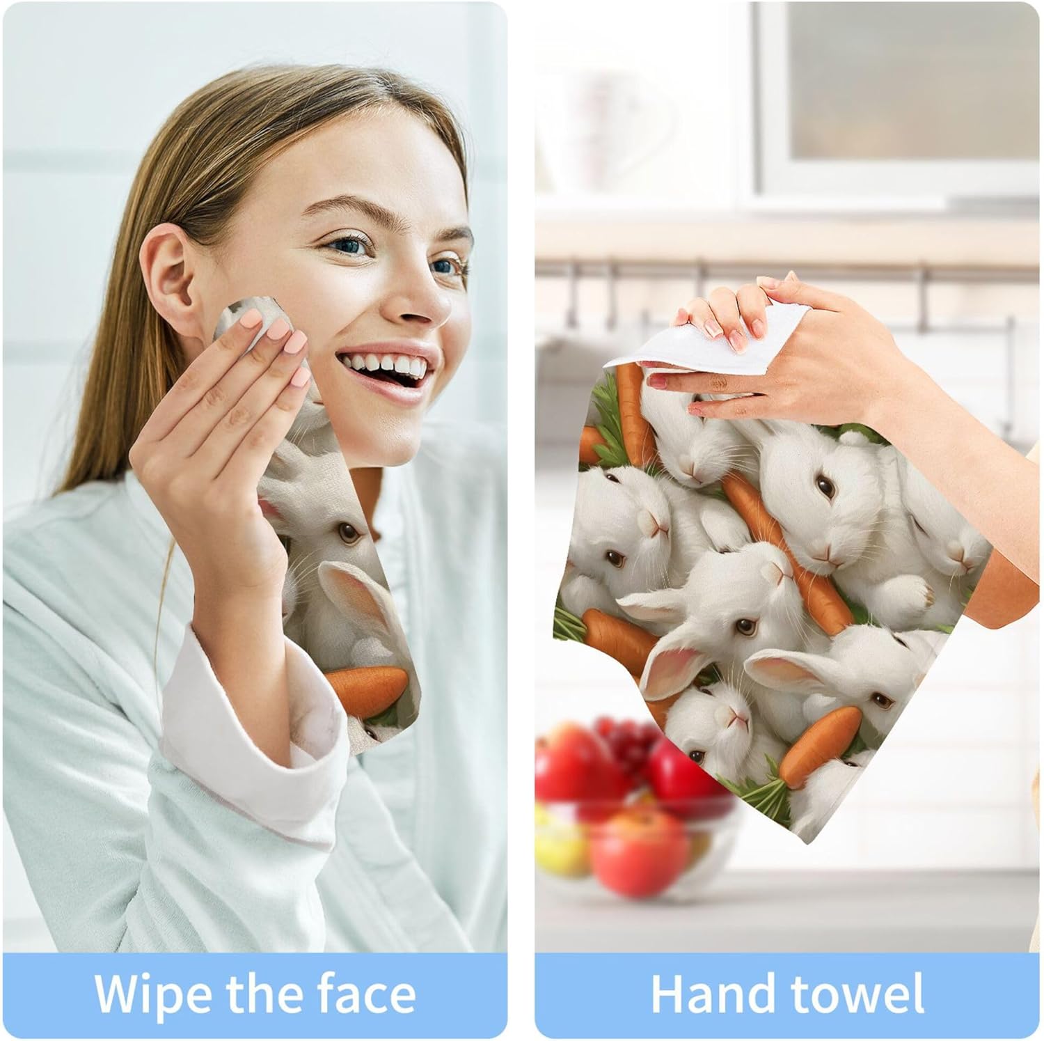 Luxurious Rabbit Washcloth Set for Babies and Kids