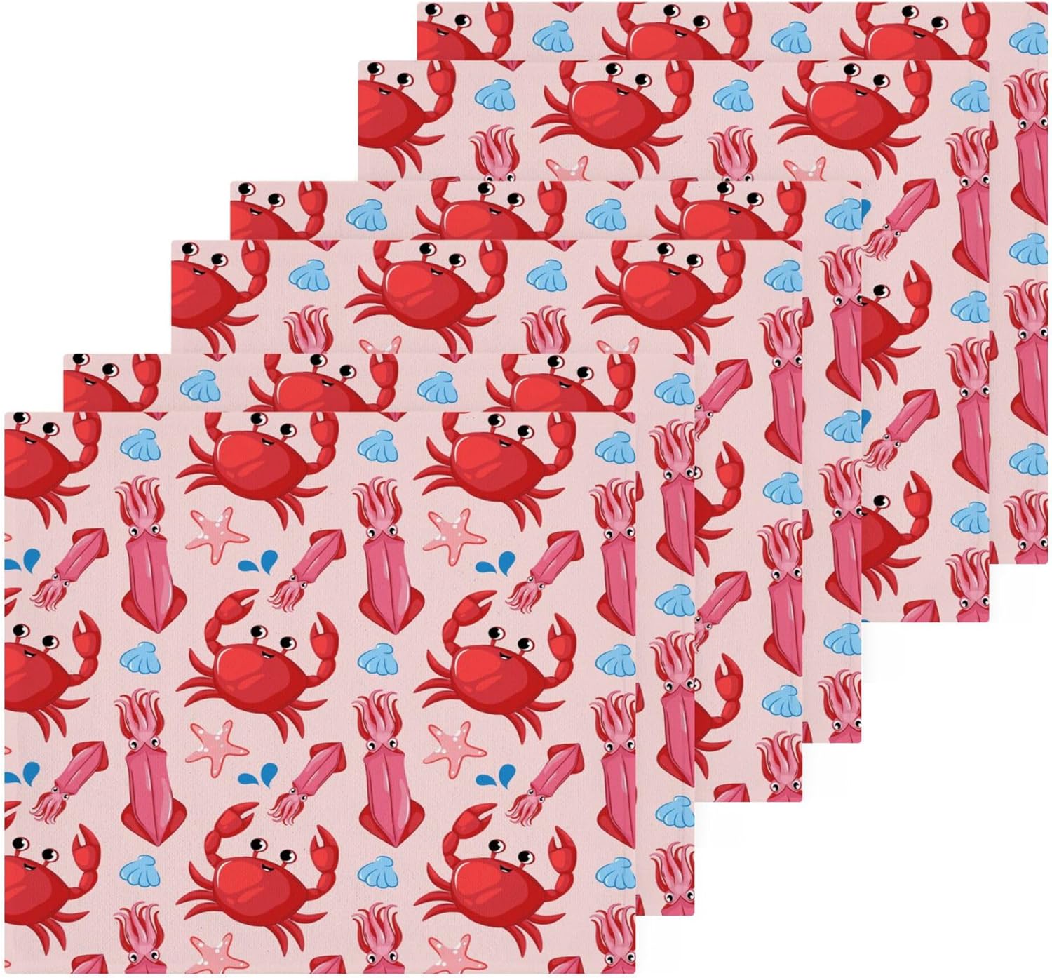 Xigua Funny Crab Small Pack Multi-Purpose Compact Washcloth Set