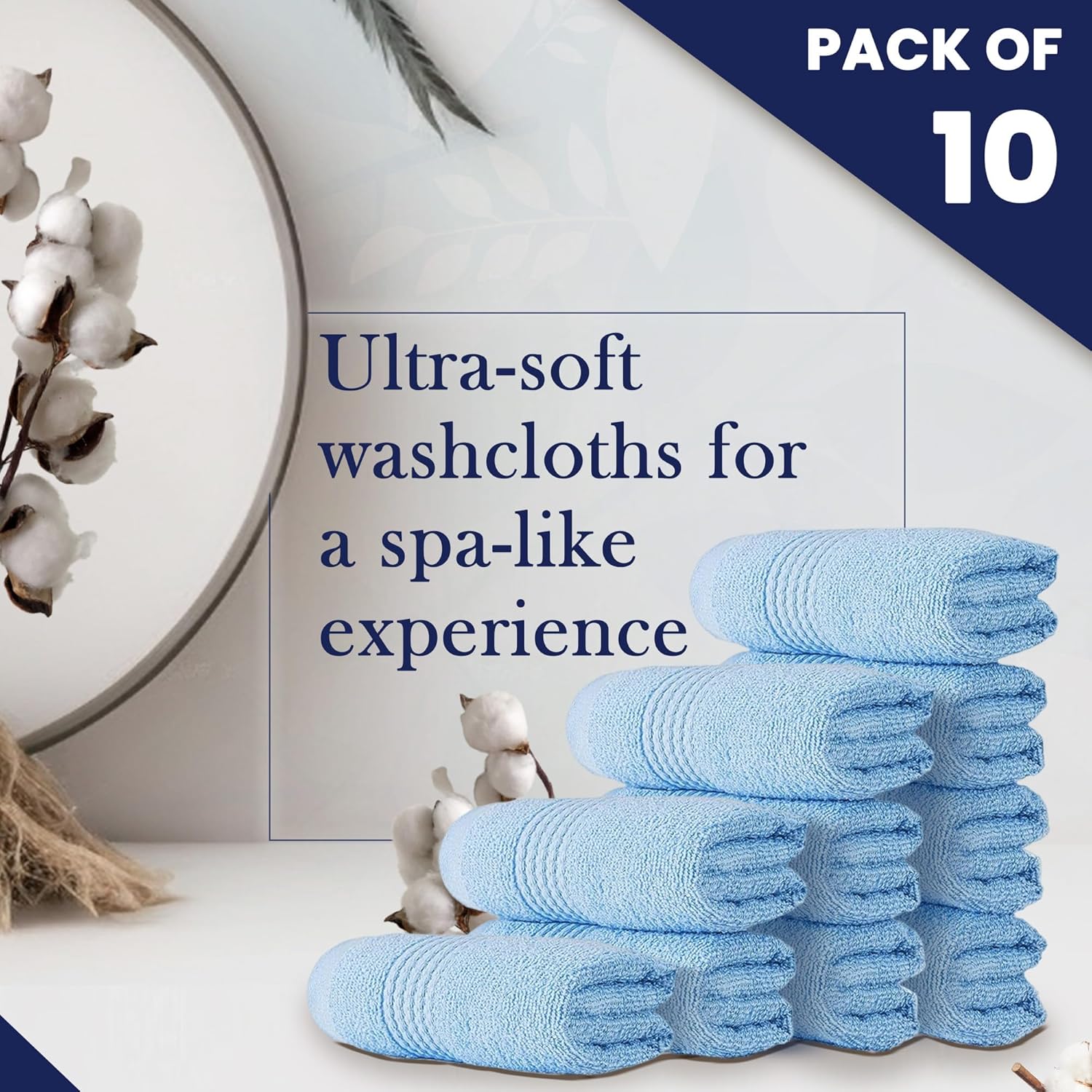 HALLEY Turkish Cotton Towels Pack of 10
