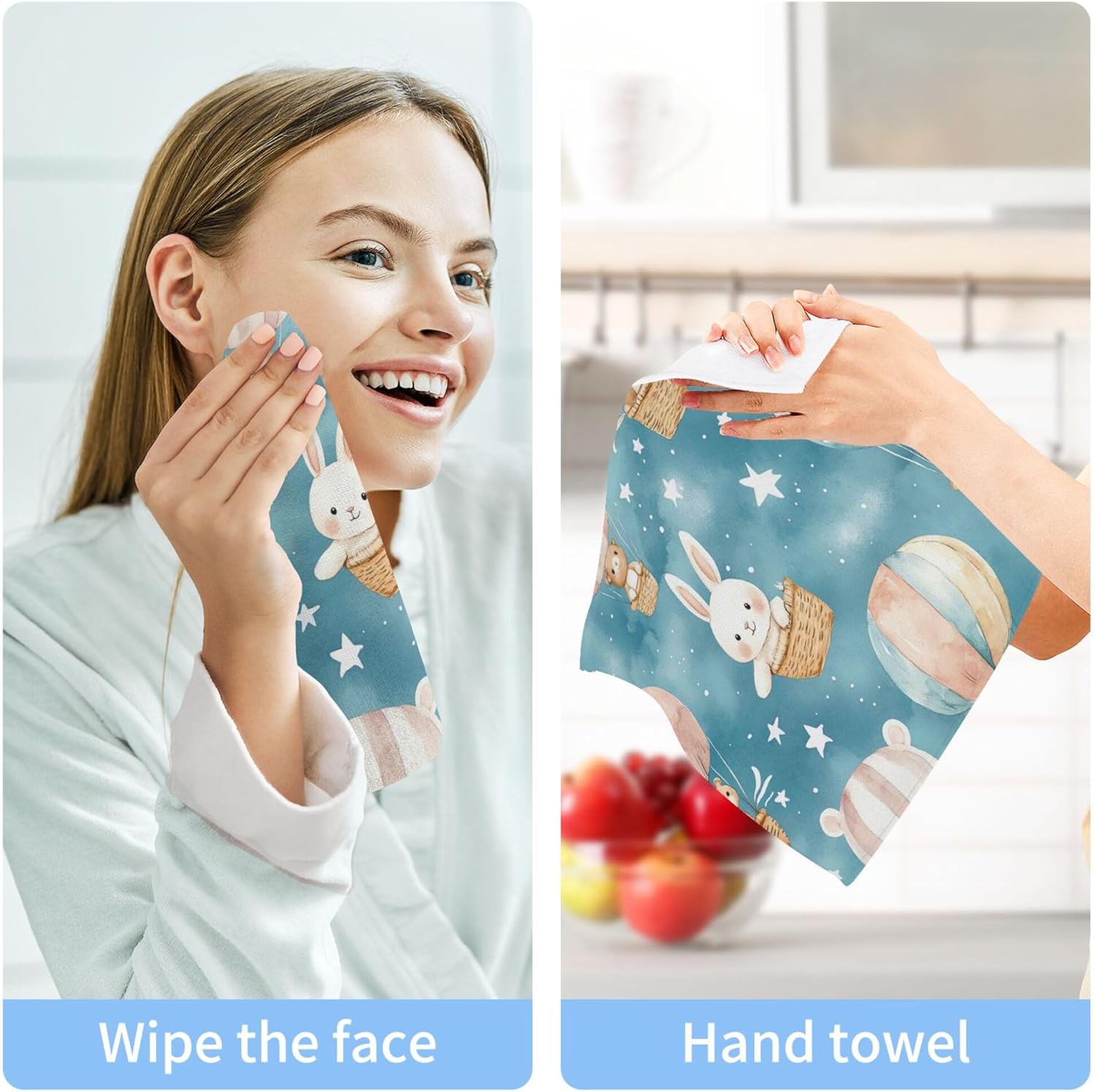 Quick-Drying 12x12 Absorbent Washcloth with Bear Ideal for Home Travel