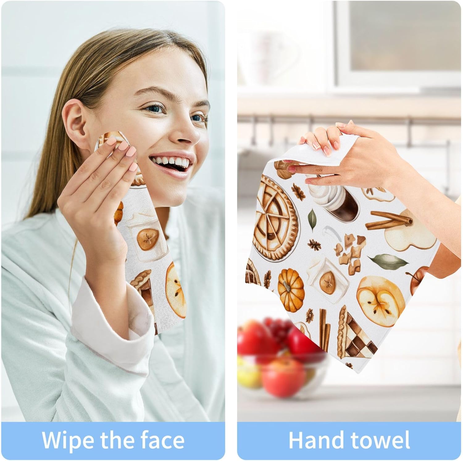 Xigua Autumn Elements Washcloths Set of 2 1
