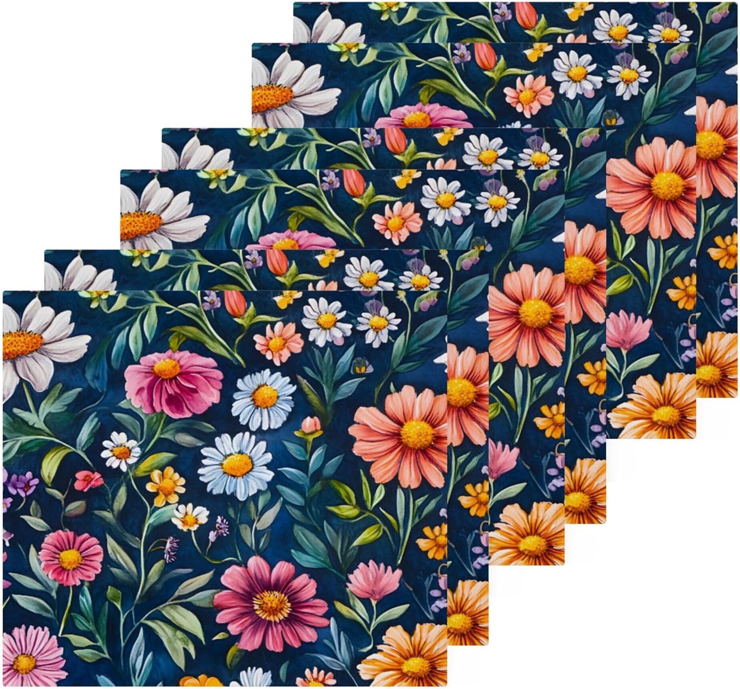 Durable Washcloth Set with Wildflowers 2-12 Sizes