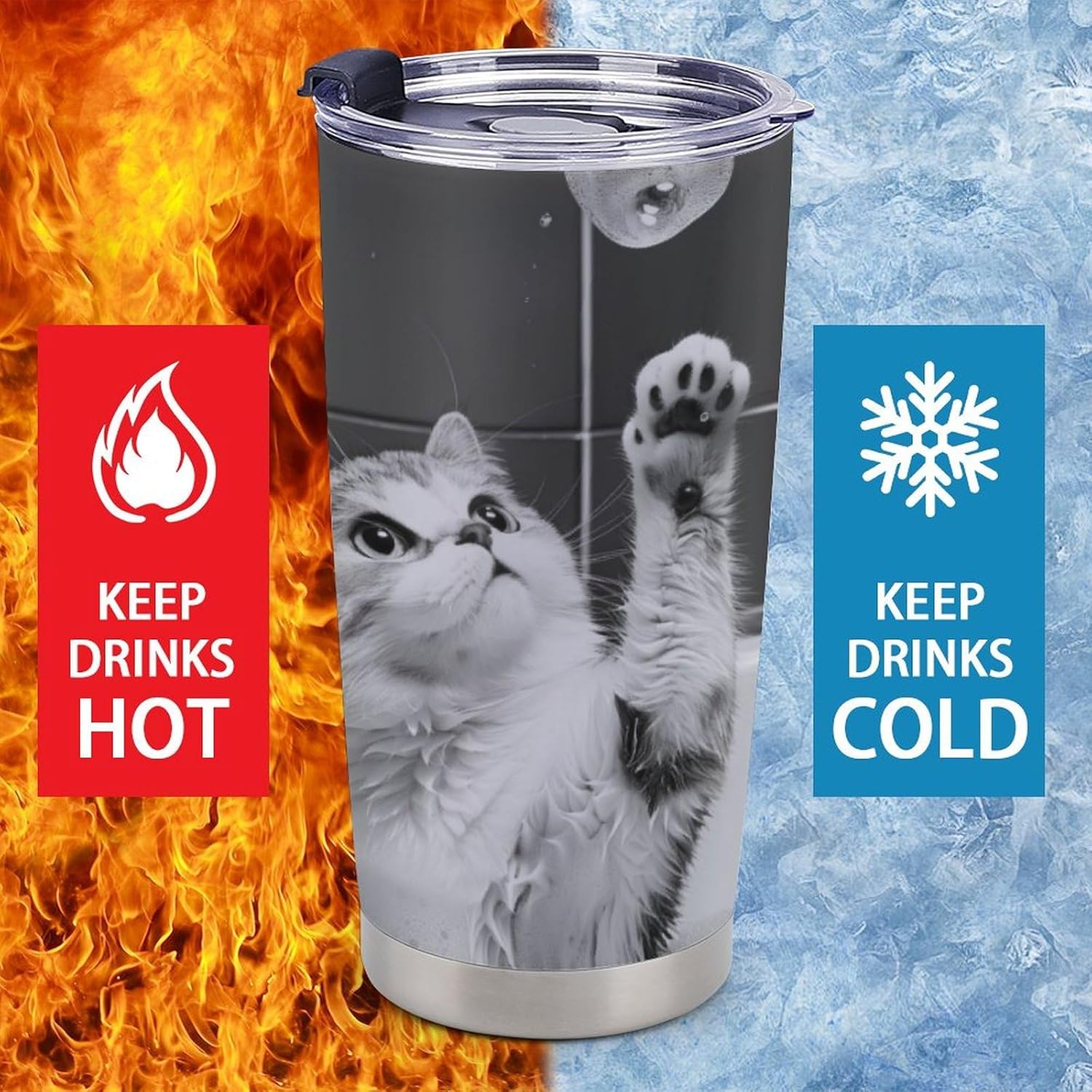 Cute Cat Insulated Stainless Steel Tumbler 20 Oz