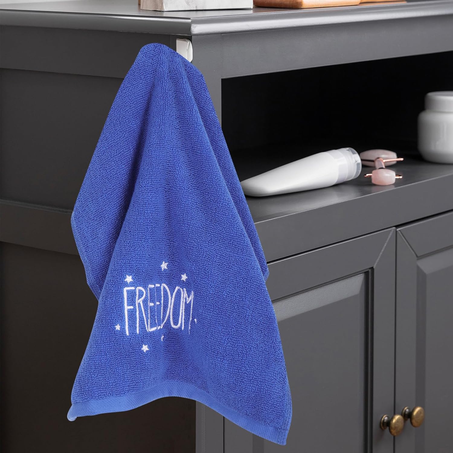 3Pcs Patriotic Hand Towels America Liberty Freedom Red Blue White