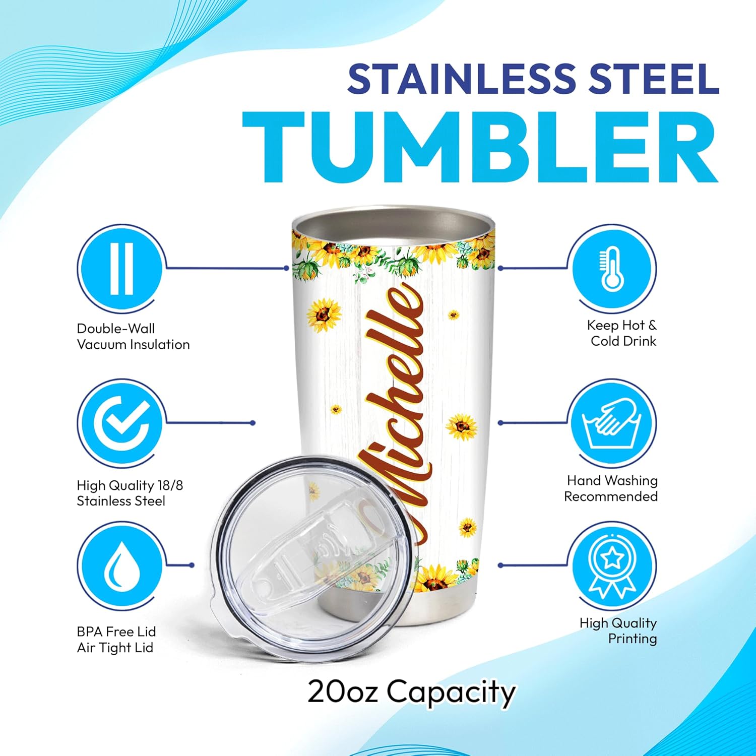 Hyturtle Custom Otter Tumbler 20oz With Flip Lid