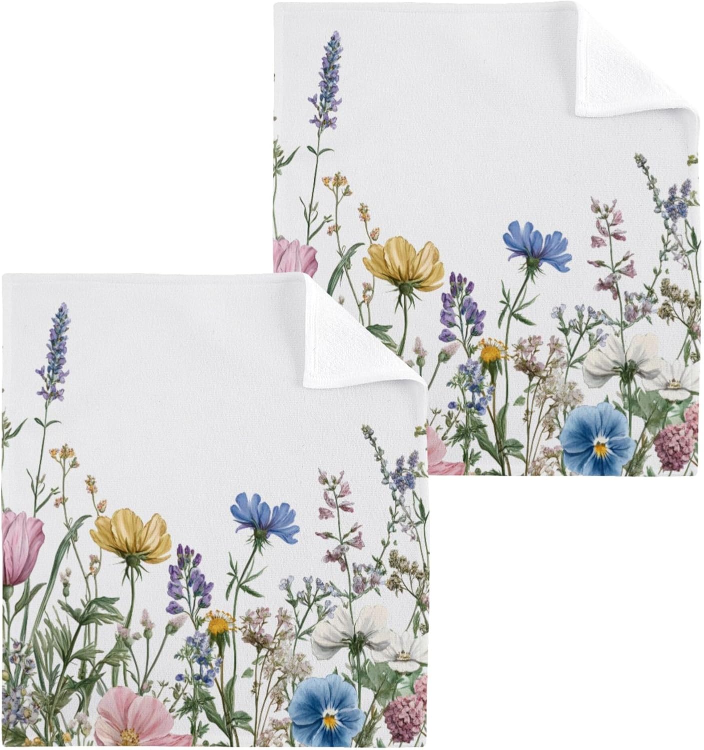Xigua Wildflower Washcloth Set 12x12 2-12 Pack
