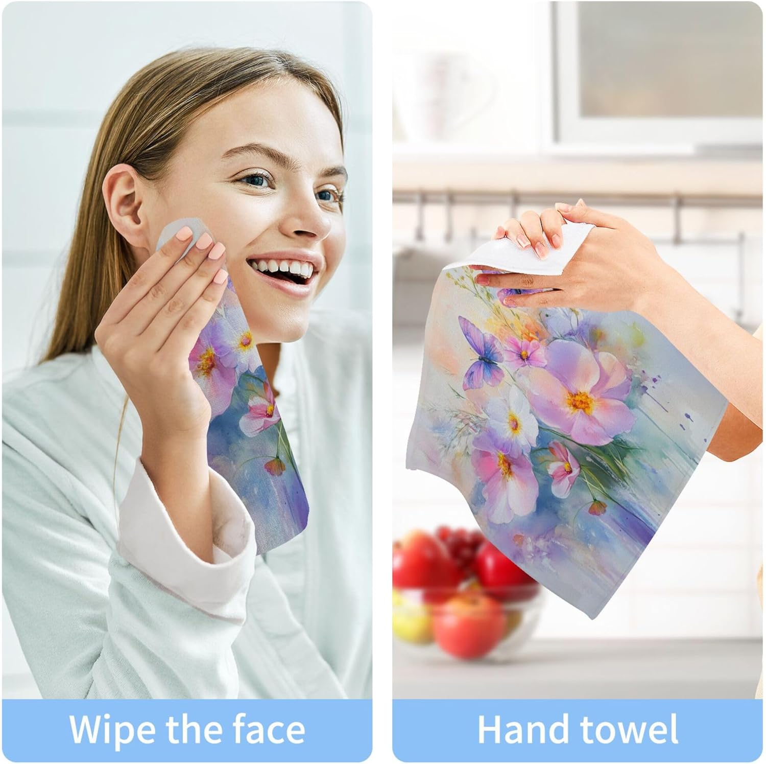 Multifunctional Floral Washcloths Set