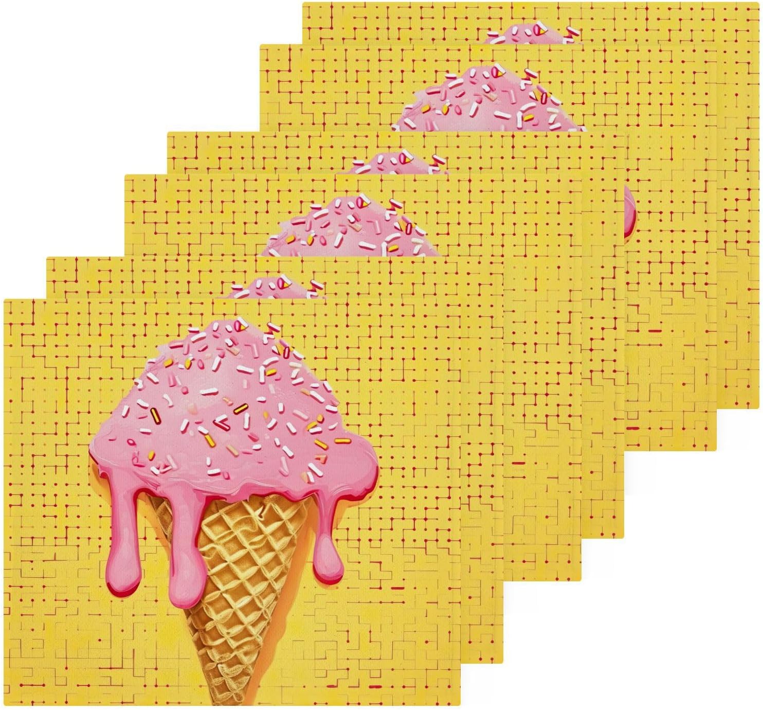 Ice Cream Cone Washcloths 2 Pack Soft Absorbent Towels
