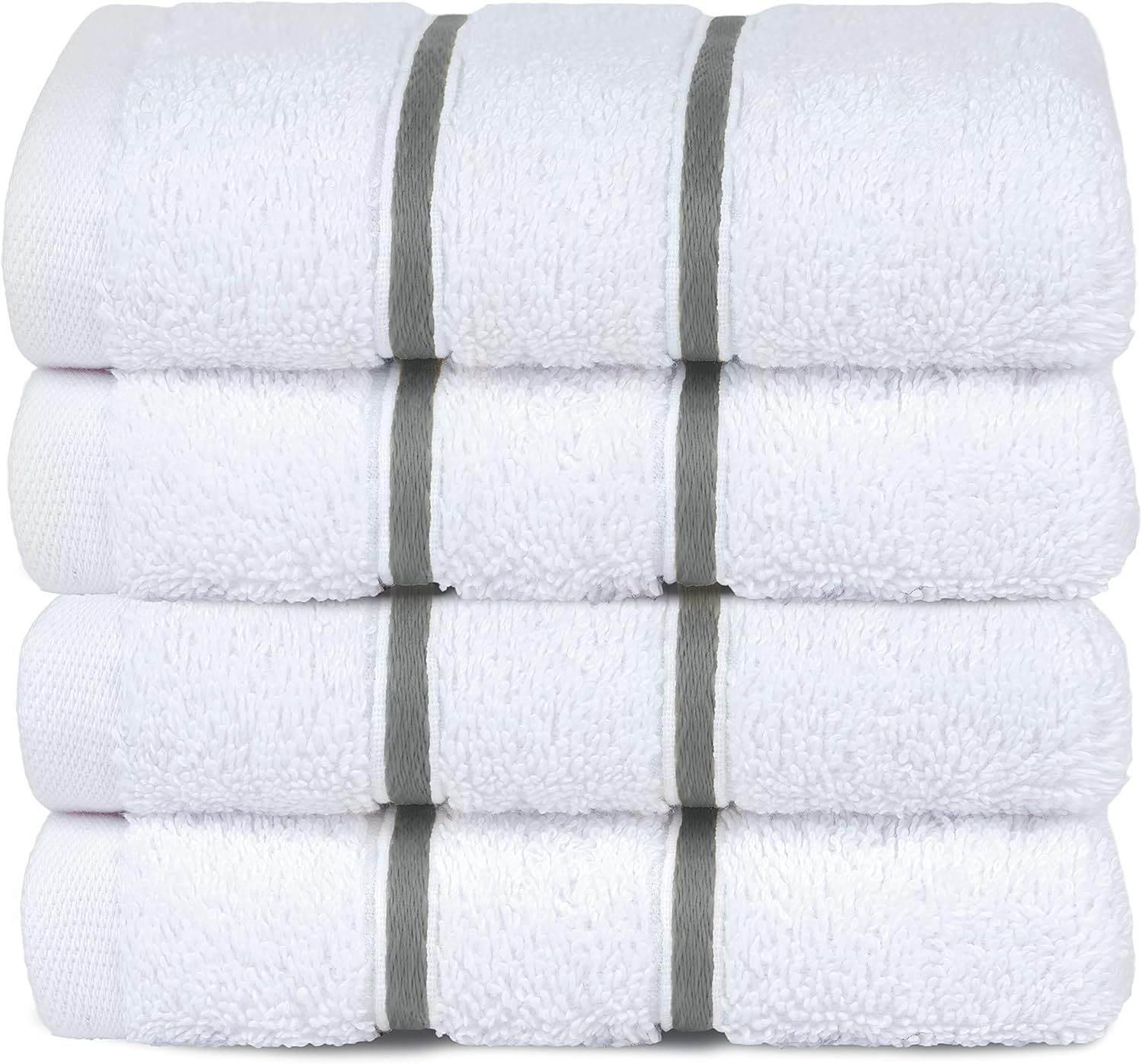 Dorlion 4 Pack Light Gray Washcloths