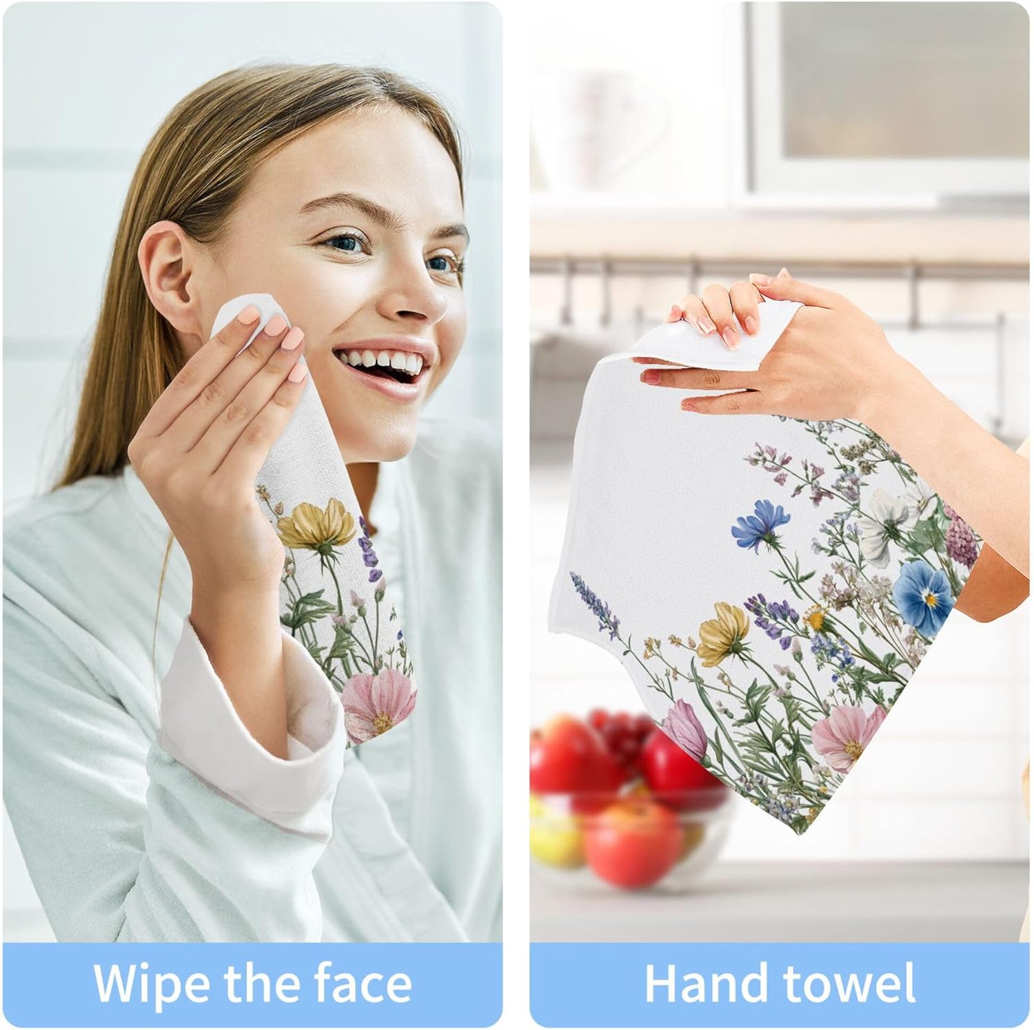 Xigua Wildflower Washcloth Set 12x12 2-12 Pack