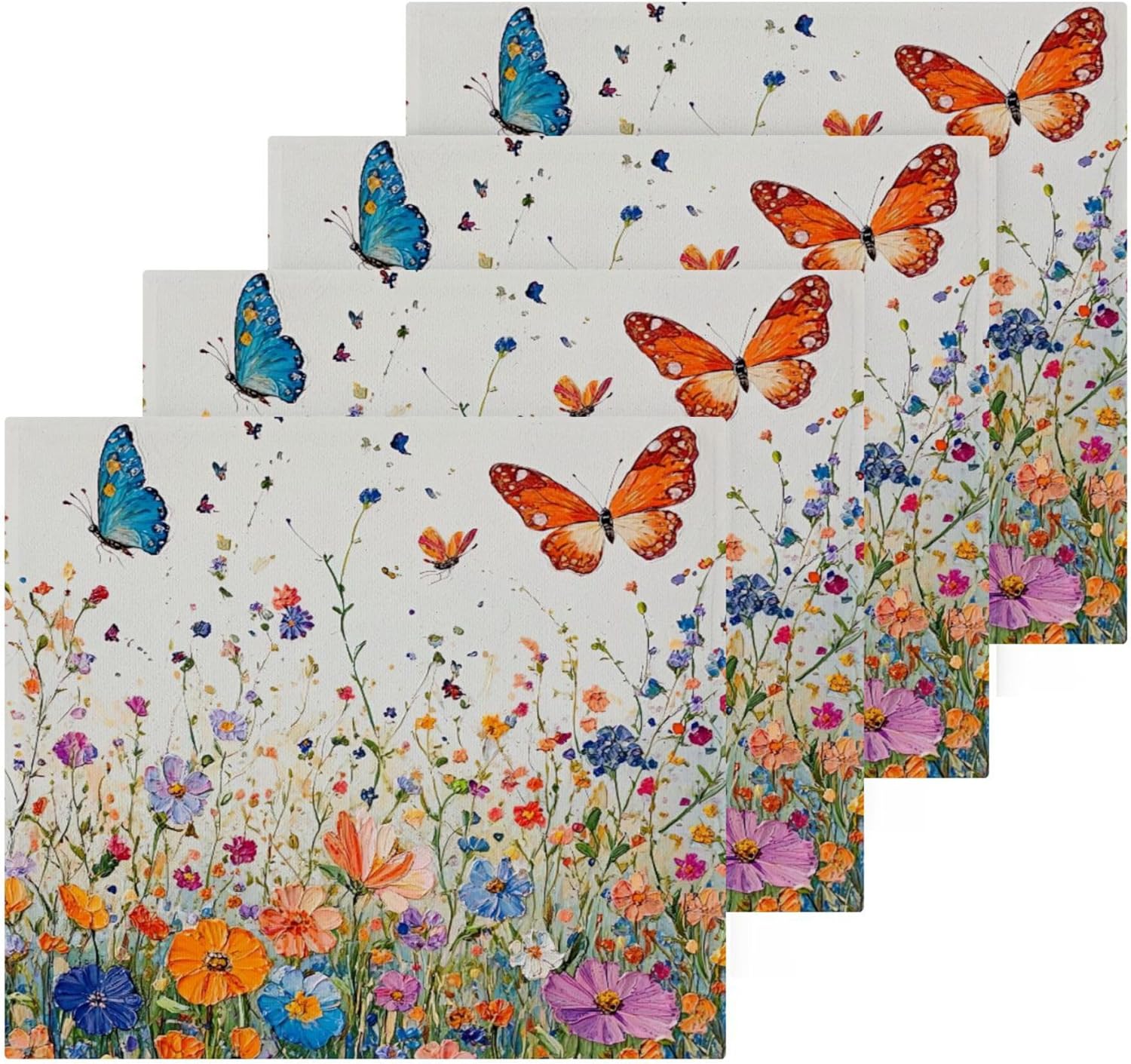 Stunning Xigua Vibrant Wildflowers Washcloth Set for Your Home or Travel