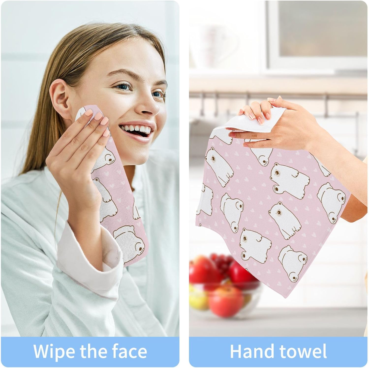 Perfect Multi-Purpose Cartoon Bear Washcloths Face Hand Body Multi-Pack