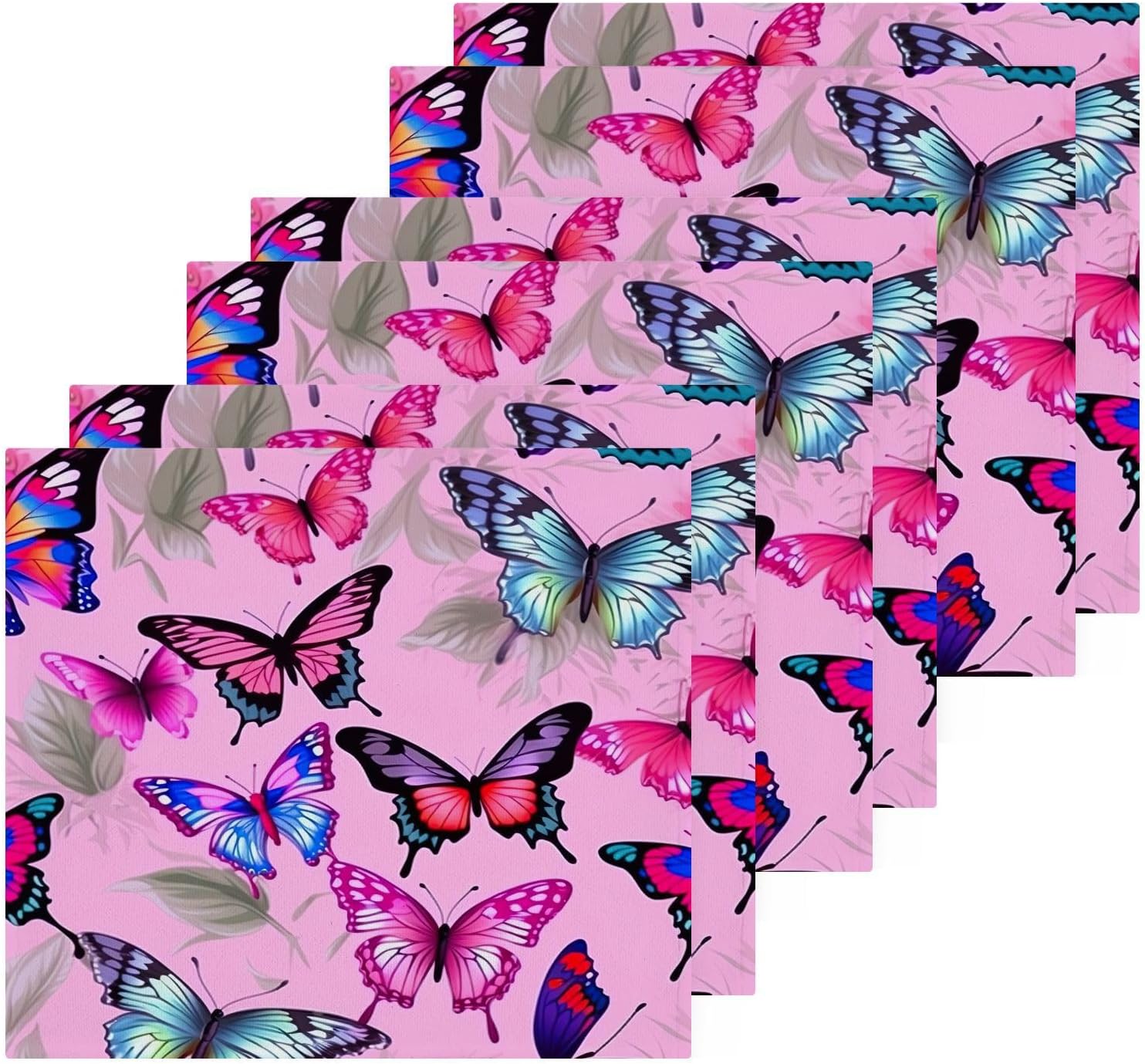 YETTASBIN Butterfly Washcloths 2 Pack Soft Absorbent Towels