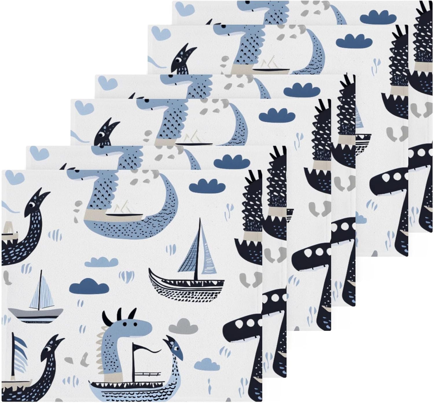 Viking Dragon Ship Washcloth Set - Fast Drying MultiPurpose Face Body Towels