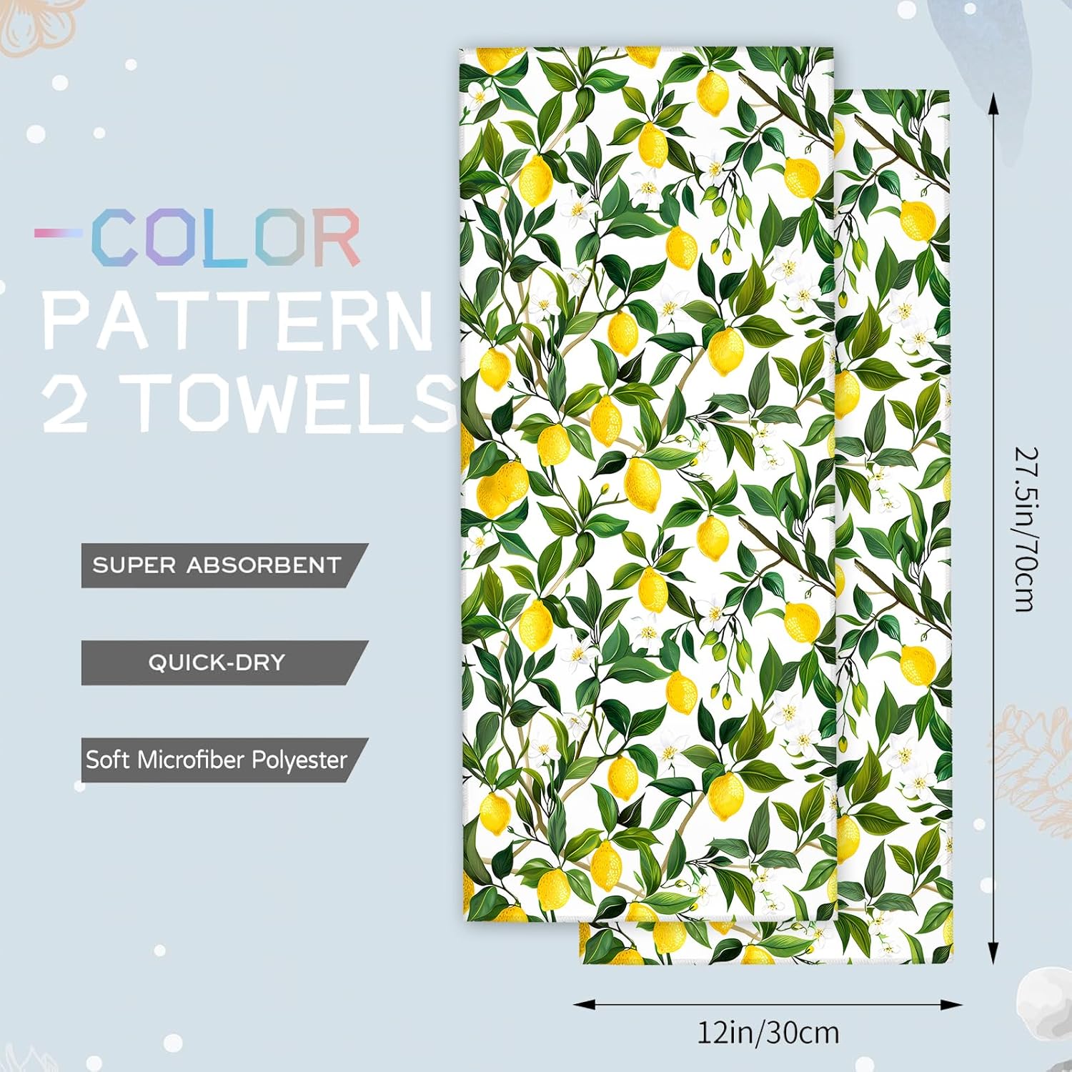 Premium Lemon Hand Towels - Soft Durable