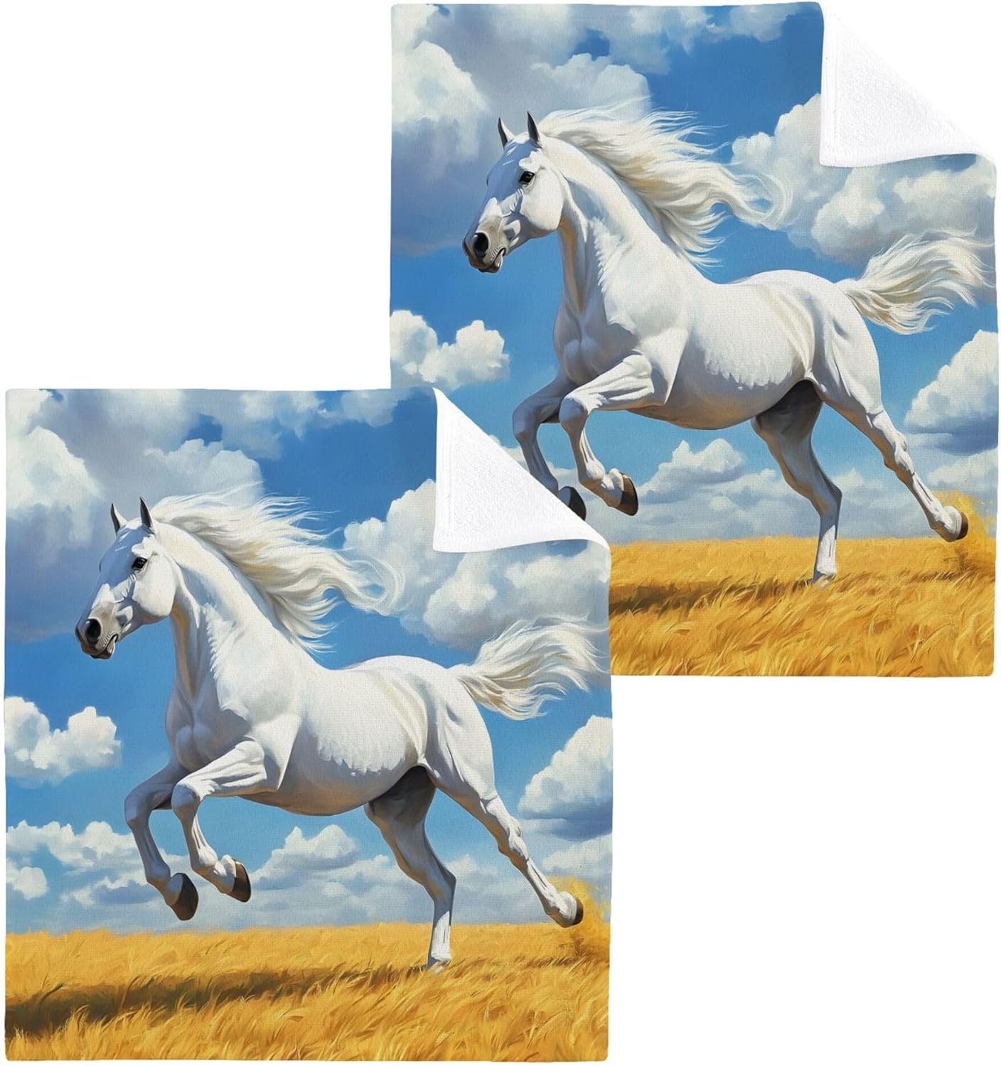 Xigua Horse Galloping Washcloths Set