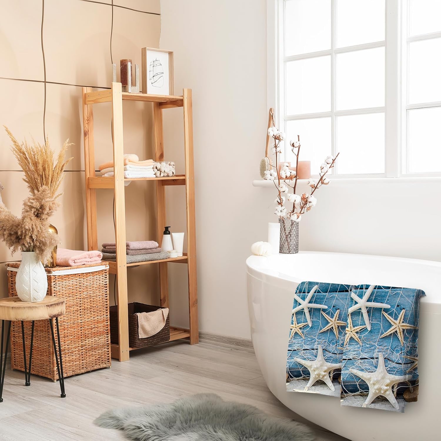 Detscripts Starfish Seashell Hand Towels