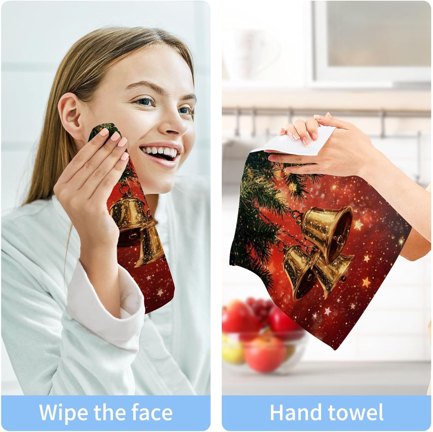 Xigua Golden Bells Washcloth Set Ultra Soft Hypoallergenic 12x12 Fast Drying Machine Washable