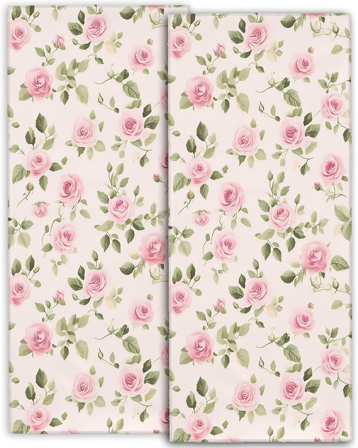 Floral Pink Rose Hand Towels - 2 Pack