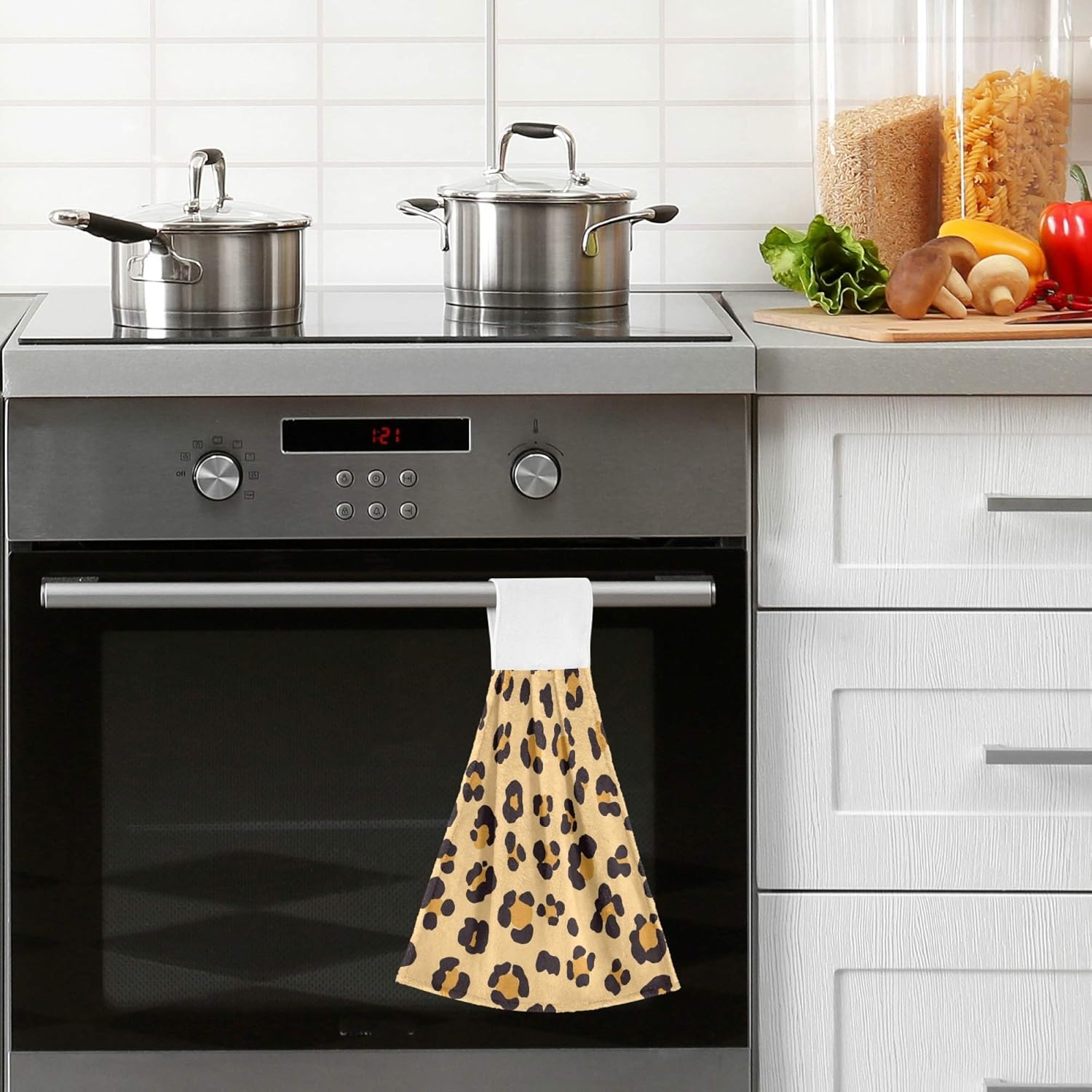 Stylish Leopard Skin Hand Towels for Bathroom Home Fast Drying Durable