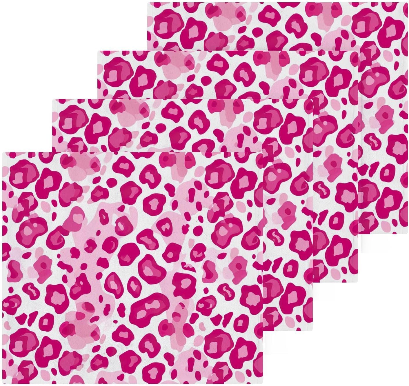 Pink Leopard Washcloths 2-Pack Soft Reusable Cotton Face Towels