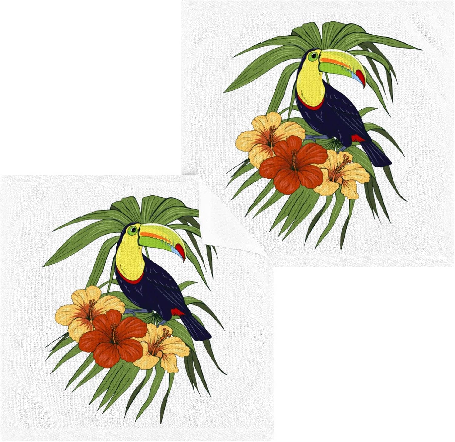 Susiyo Toucan Bird Washcloths Set of 2 12x12 Inch