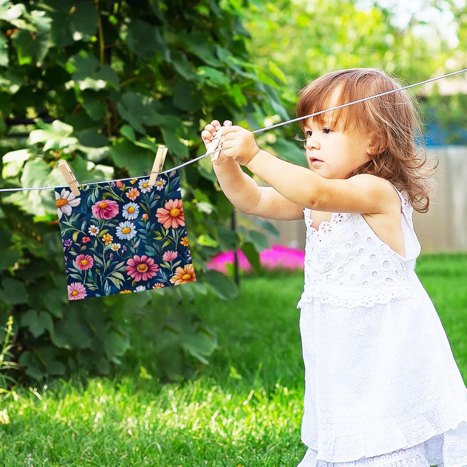 Durable Washcloth Set with Wildflowers 2-12 Sizes
