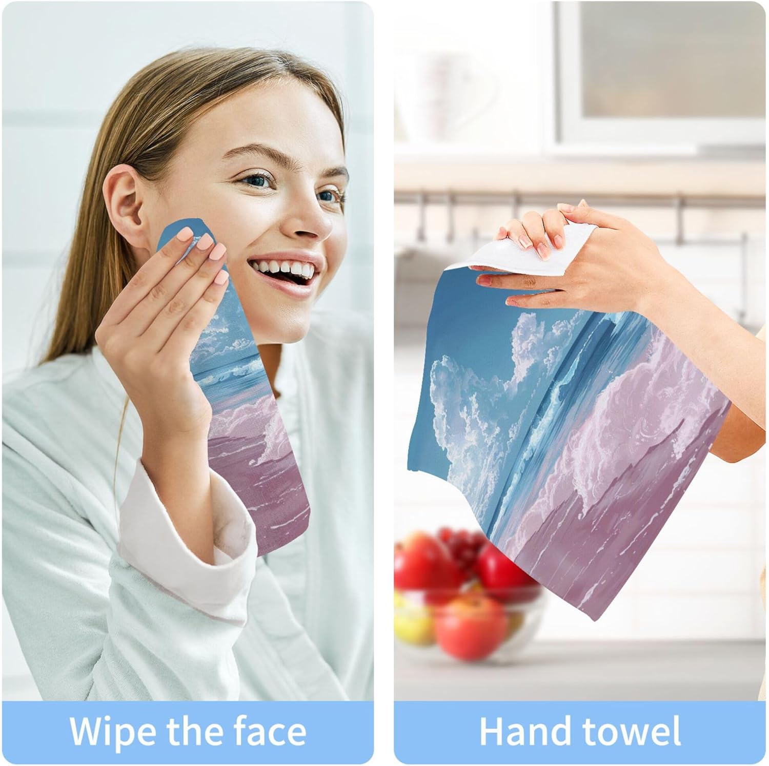 Xigua Beach Washcloths Set of 2 12x12 Inch