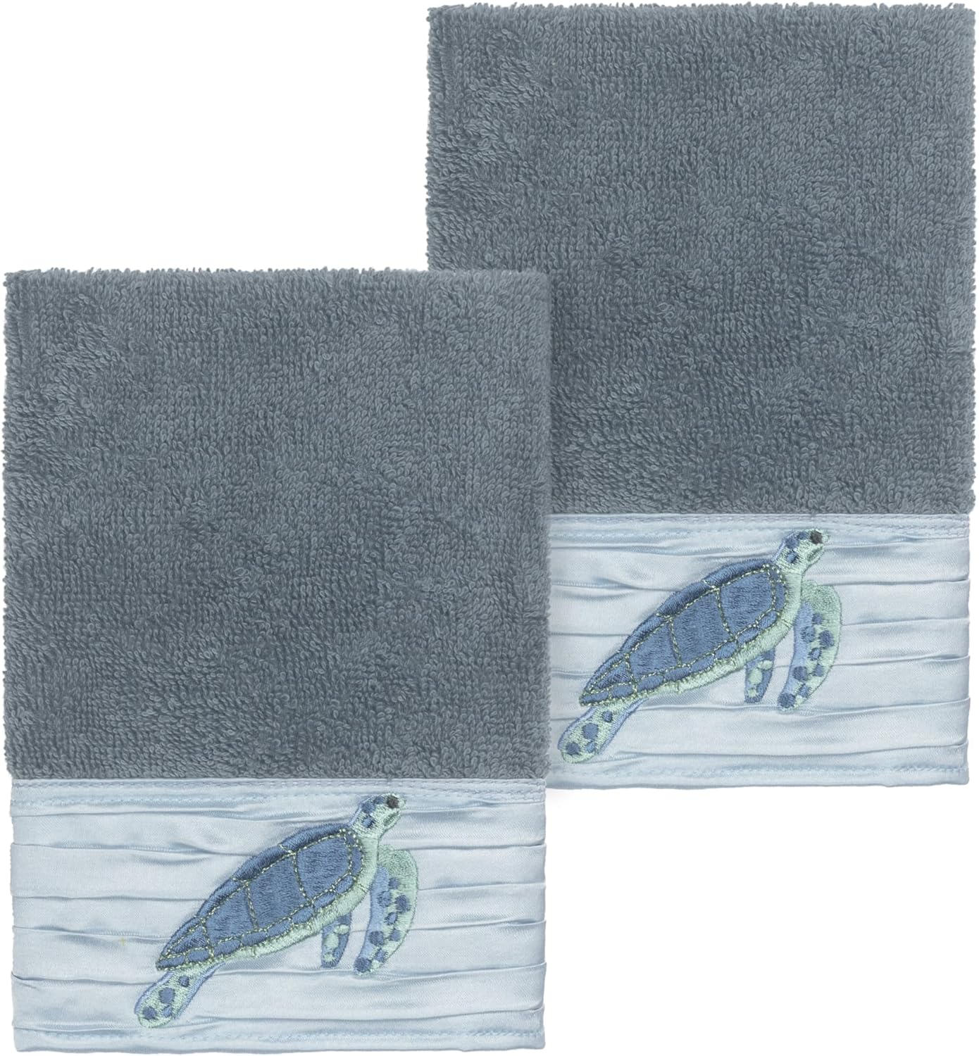 Luxurious Oceana 2-Piece Washcloth Set with Coastal Embedment