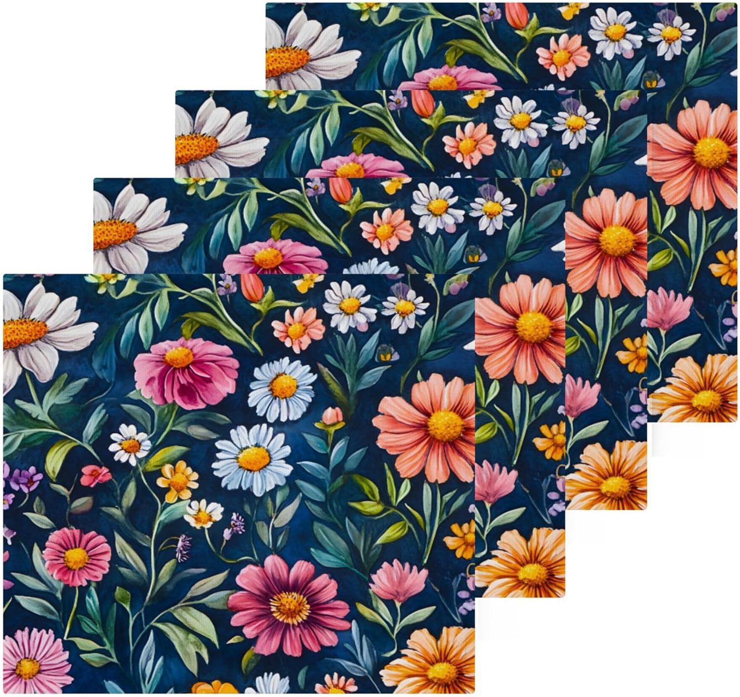 Durable Washcloth Set with Wildflowers 2-12 Sizes