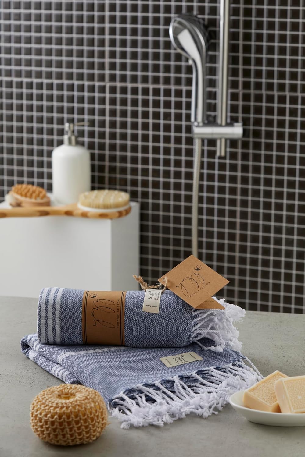 Indigo Delight Set of 2 Turkish Hand Towels