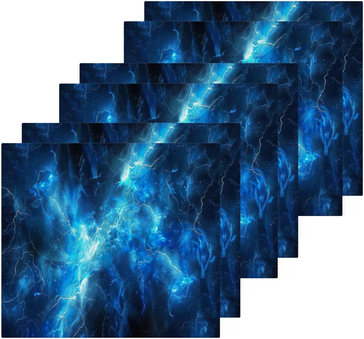 Xigua Blue Lightning Washcloths Set of 2 12x12 Inch