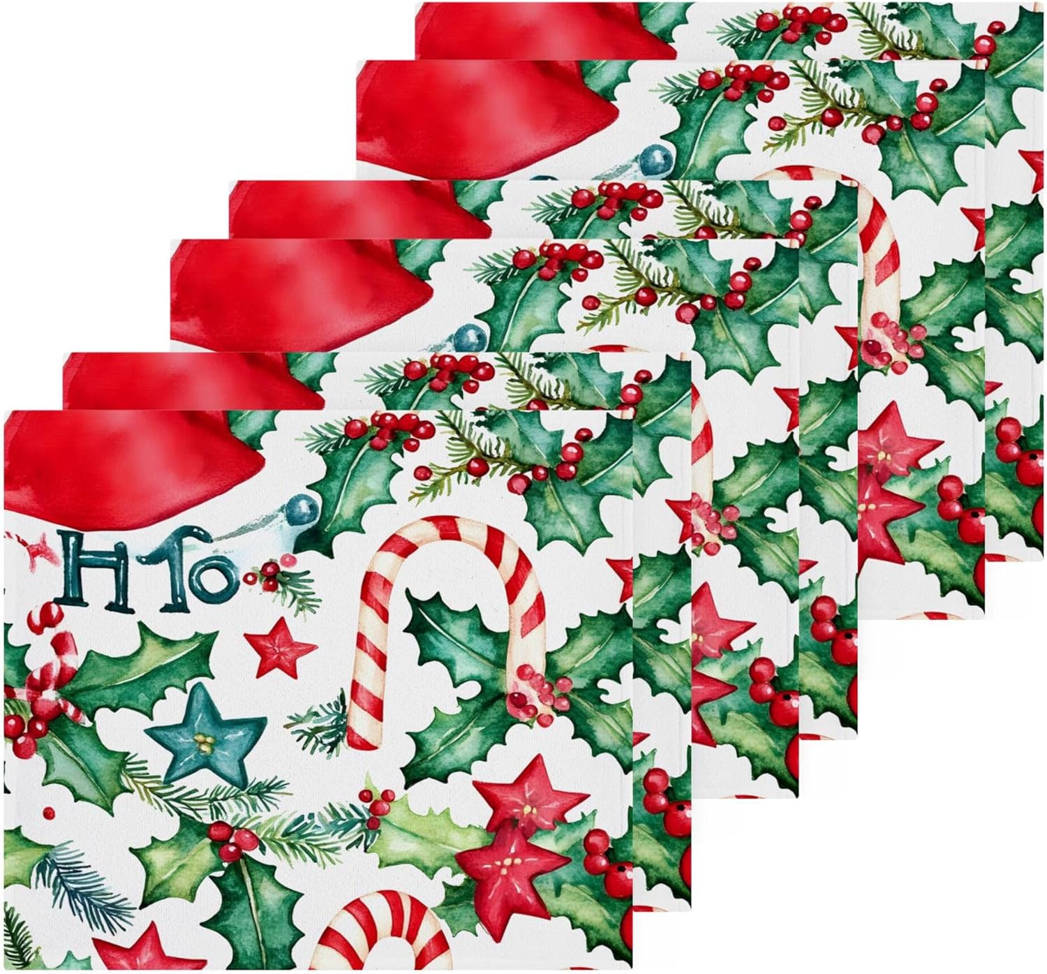Xigua Watercolor Christmas Washcloths Set of 2