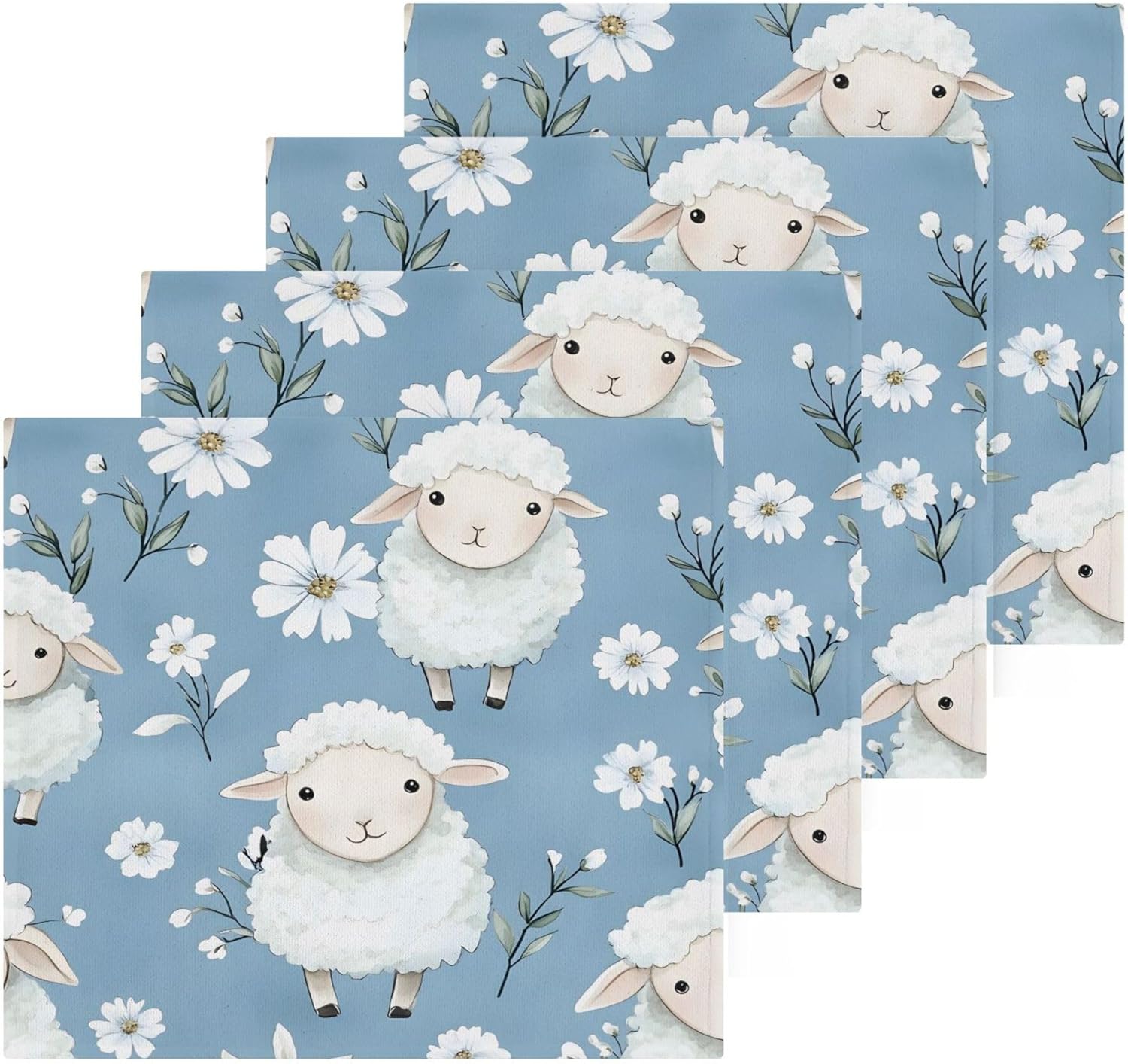XiguaCute Baby Sheep Washcloth Set Fast Drying Multi-Purpose 12x12 Inch