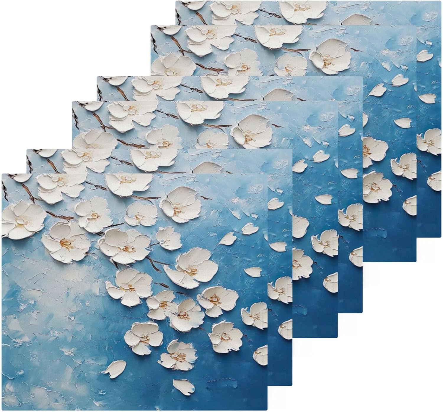 Xigua White Flowers Washcloth Set